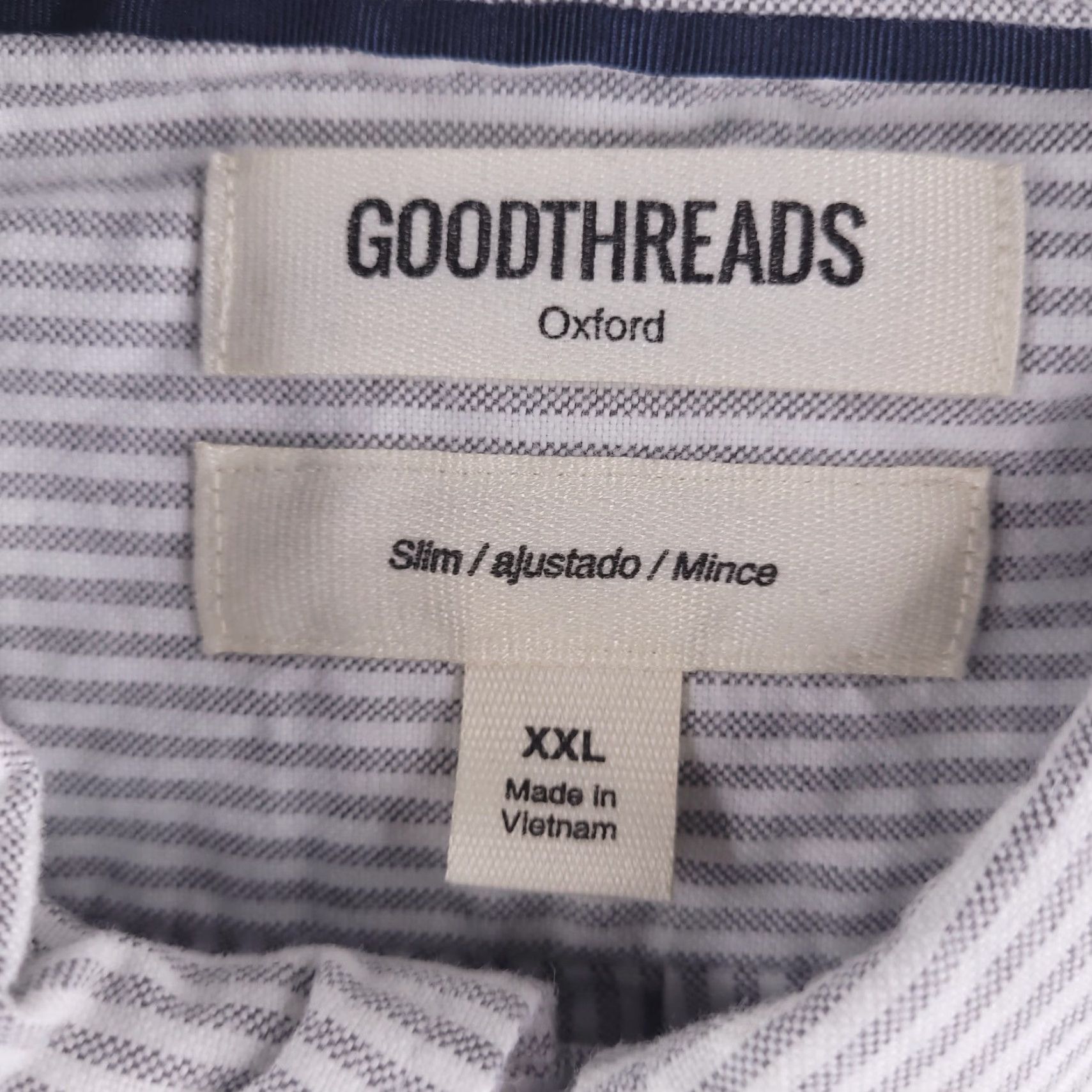 Vintage Goodthreads Shirt Men 2XL White Oxford Stripe Slim Cotton Long Sleeve Button Up Shirt Mens Slim 2XL White Striped Oxford Button-Up Size US XXL / EU 58 / 5 - 2 Thumbnail
