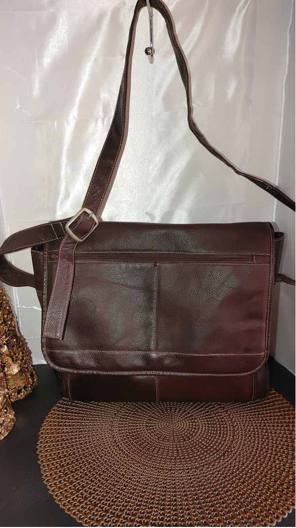 Late Lunch Latico Leather Messenger Bag in Brown, Women's