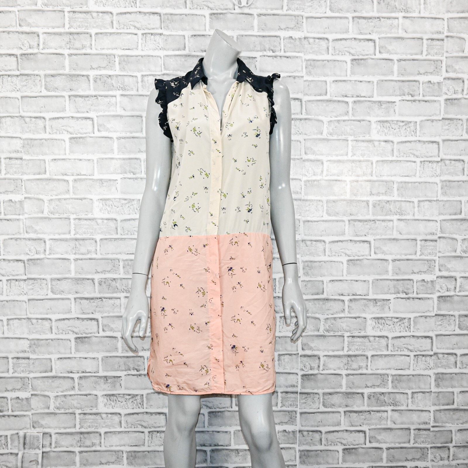 Marni MARNI Sleeveless Button front Dress Silk Cotton color block Size M / US 6-8 / IT 42-44 - 2 Thumbnail