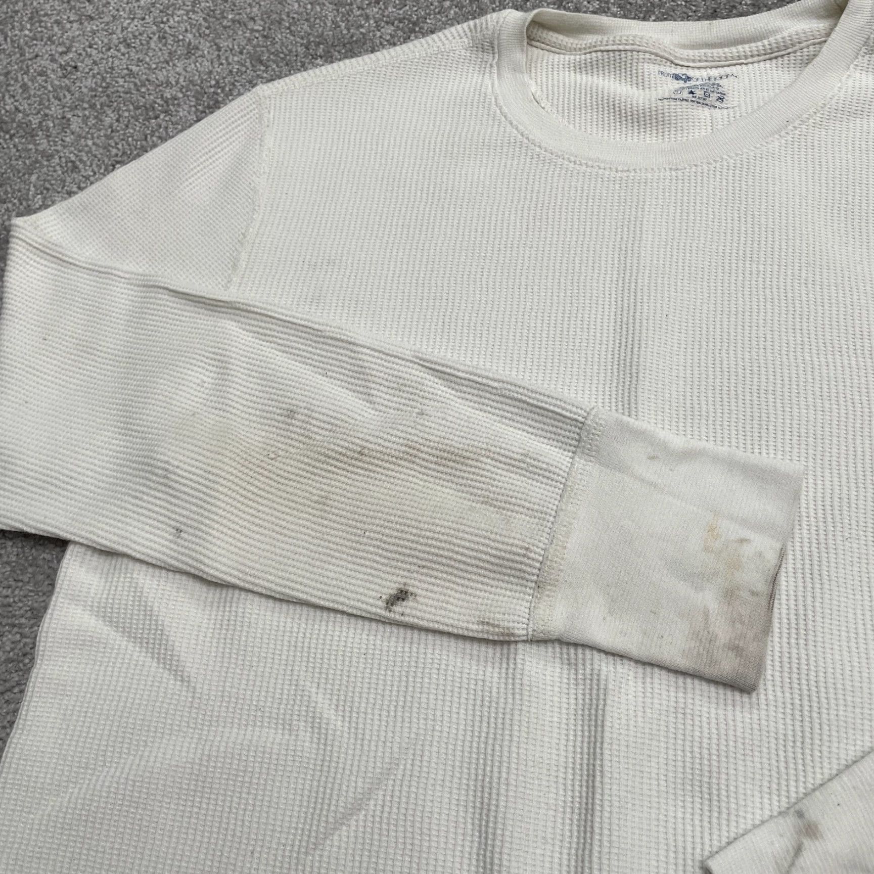 Fruit Of The Loom Fruit Of The Loom Shirt Men XL White Crew Long Sleeve T-Shirt Cadence: Classic, Outdoor, Designer / Regular Fit Size US XL / EU 56 / 4 - 4 Thumbnail