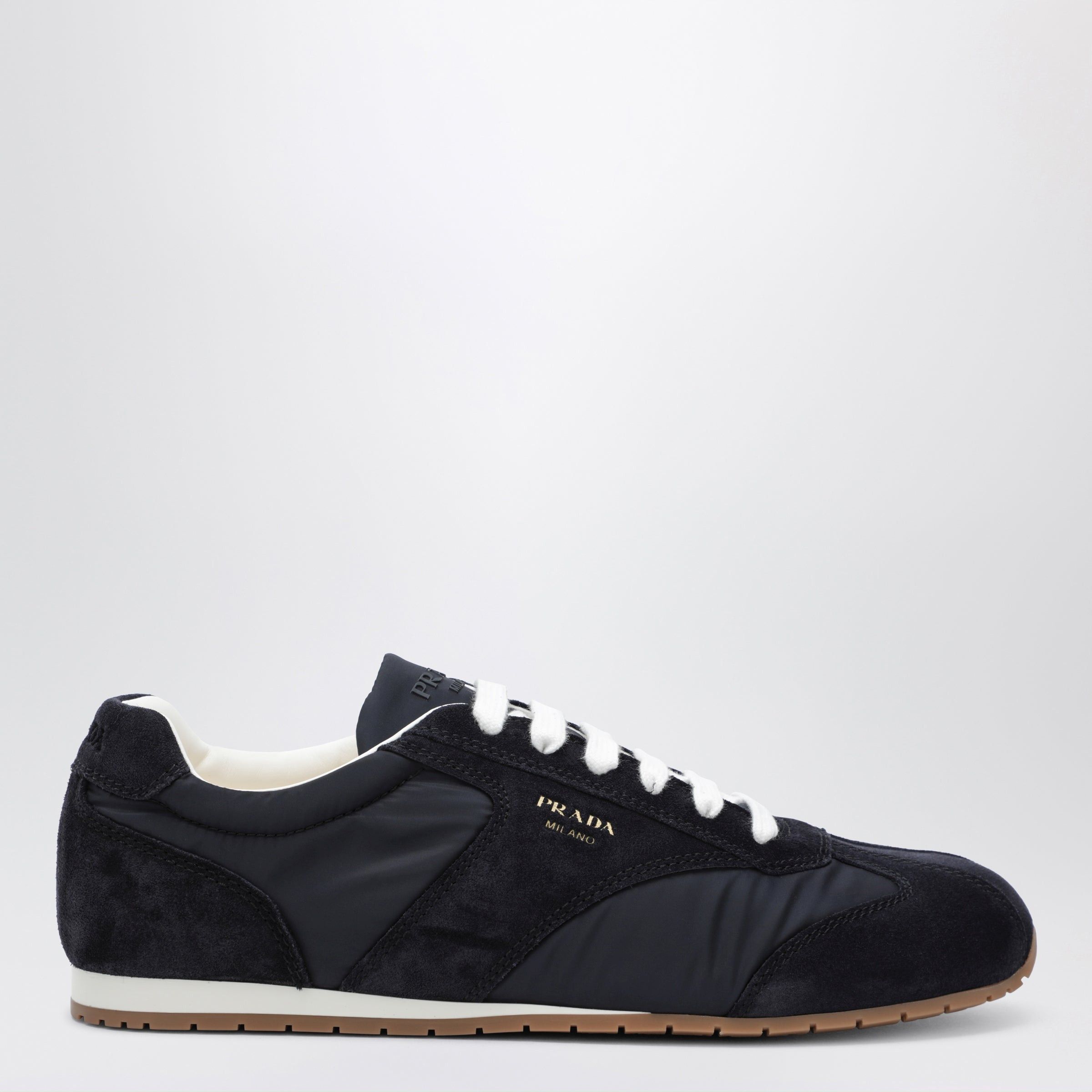 Prada Prada Blue Fabric And Suede Sneakers Size US 11 / EU 44 - 1 Thumbnail