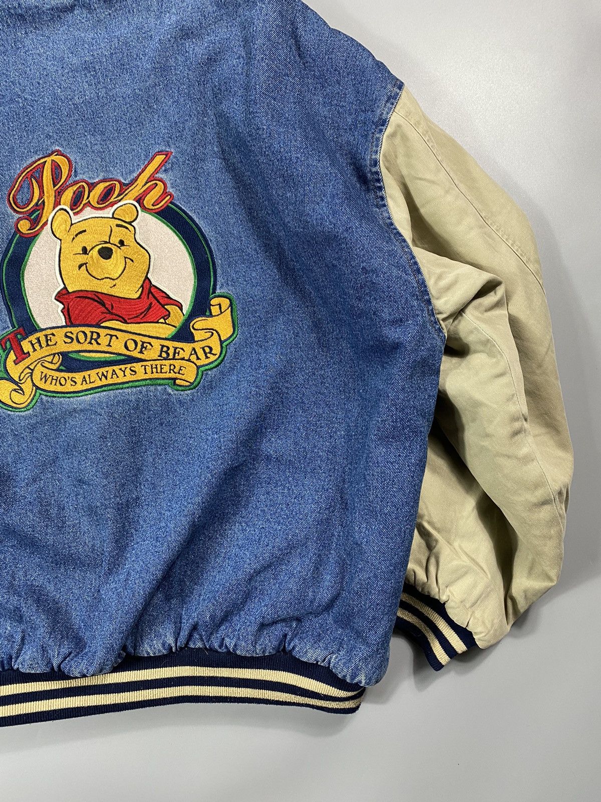 Vintage 90s Winnie the Pooh- Xxxtentacion Denim Varsity Jacket Size US XL / EU 56 / 4 - 4 Thumbnail