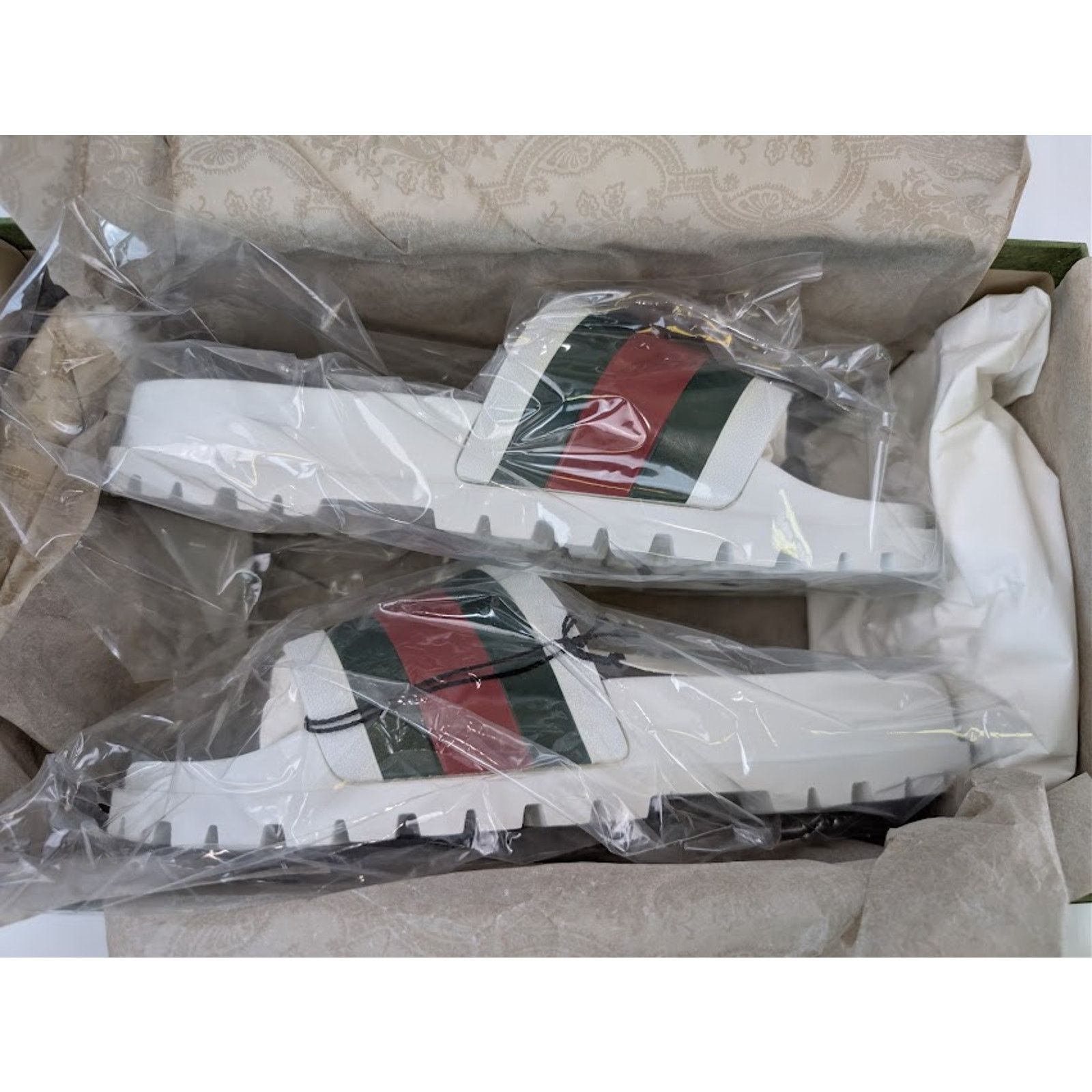 Gucci o1rshd1 13 Gucci-13.5 US / Web Slide Sandal in Great White Size US 14 / EU 47 - 22 Thumbnail