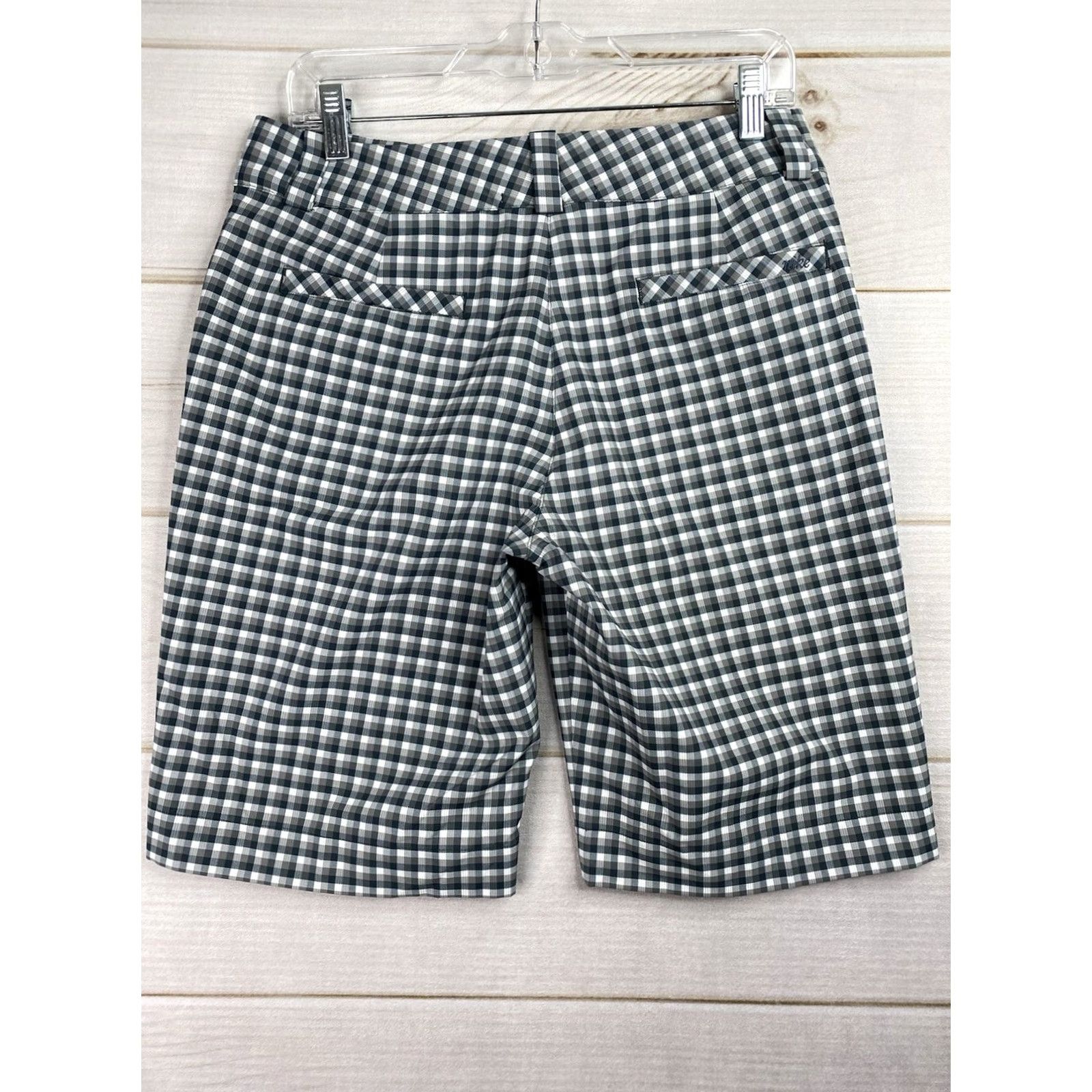 Nike Nike Golf Shorts Womens 8 Green Gray Plaid Dri-Fit Nylon Blend Stretch Bermuda Activewear Athletic Outfit Womens 8 Nike Golf Shorts Size 30" / US 8 / IT 44 - 6 Thumbnail