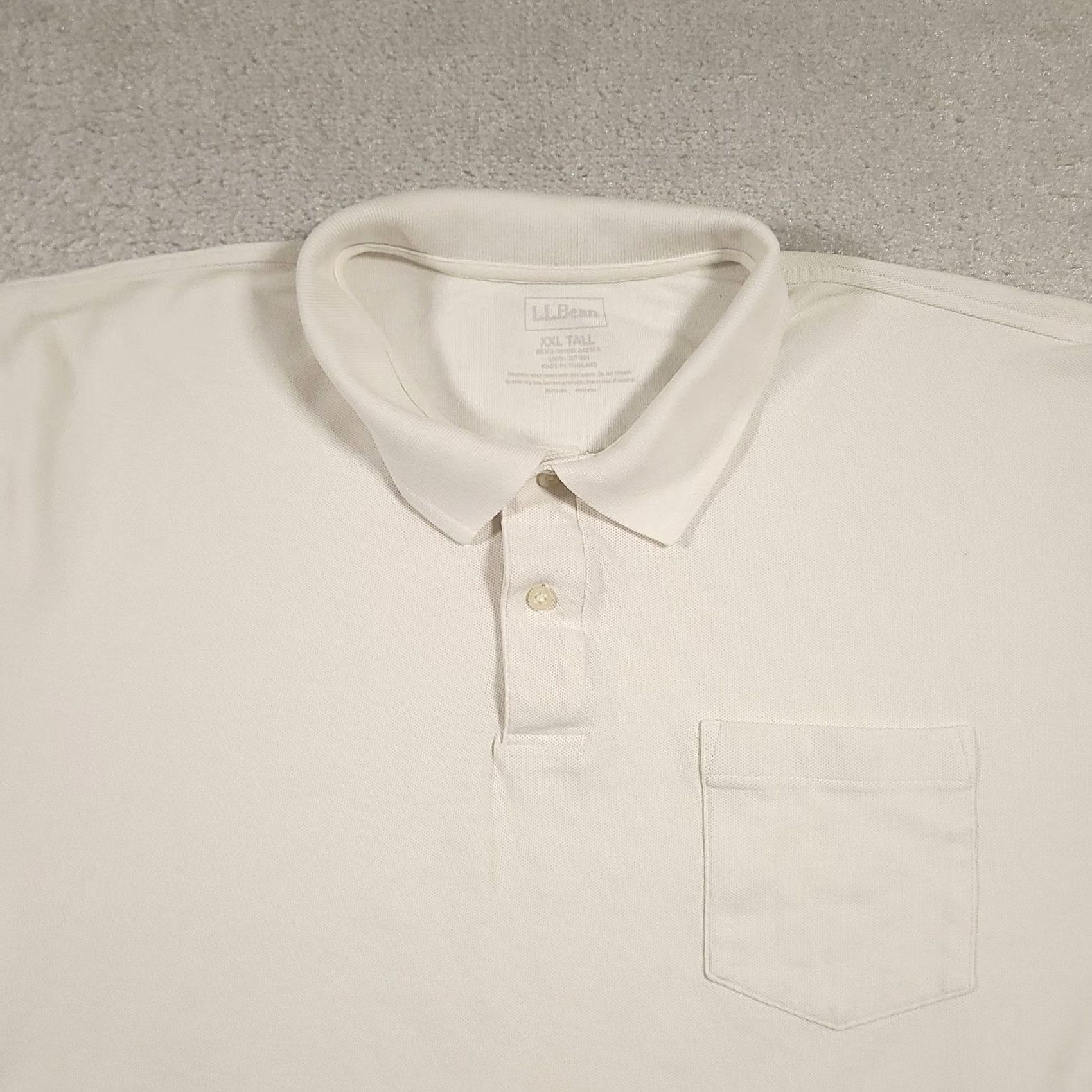 Vintage VINTAGE L.L.Bean Polo Shirt Mens 2XLT Tall White Pique Knit Short Sleeve Chest Pocket Shirt Mens XXL Tall White Pique Knit Polo Pocket Casual Men Size US XXL / EU 58 / 5 - 3 Thumbnail