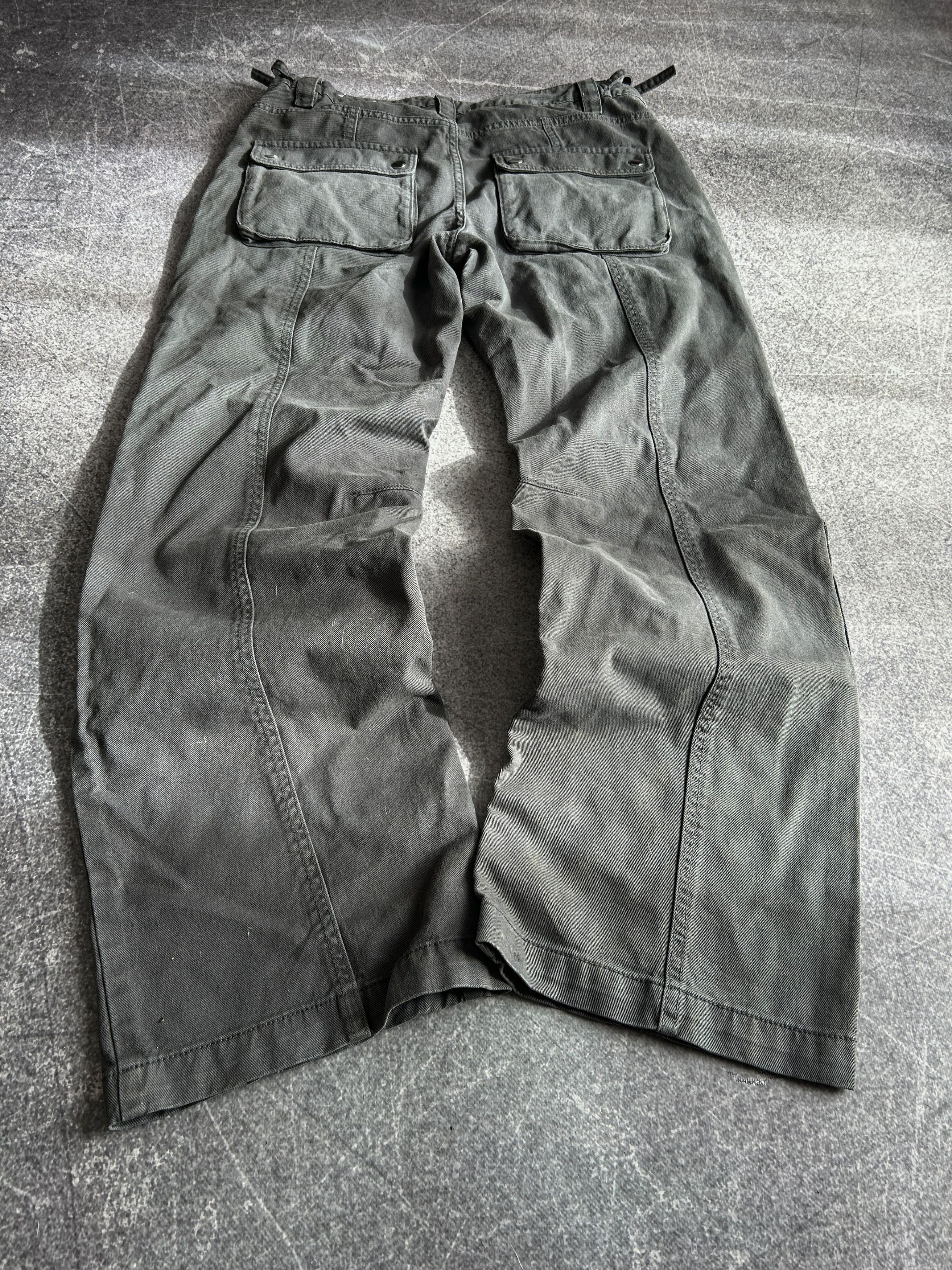 Yohji Yamamoto Y2K Cargo Pants Multi Pocket Tactical Wide Fit Dark Grey Size US 32 / EU 48 - 4 Thumbnail