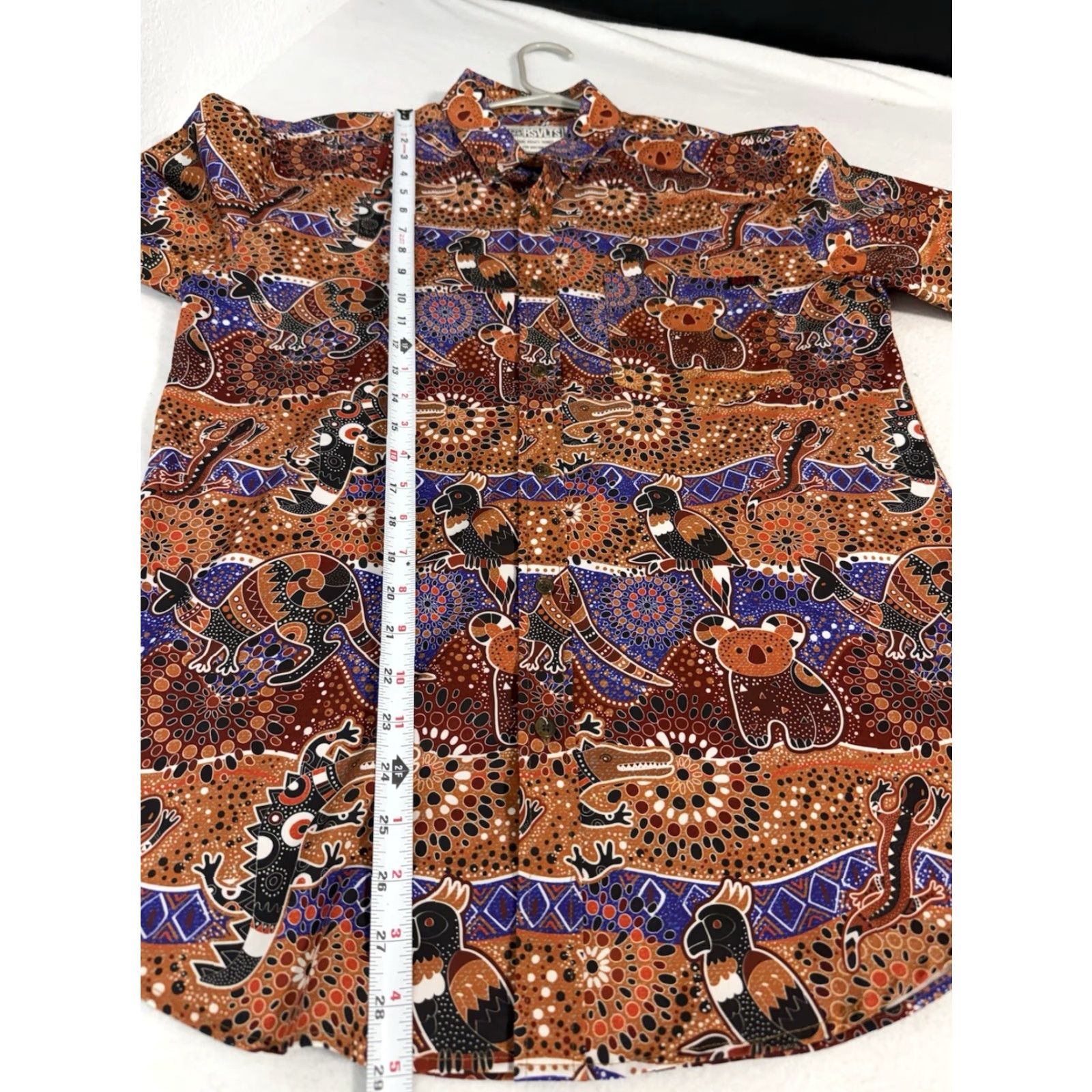 KangaROOS RSVLTS Mens Button-Down Shirt Orange Short Sleeve Hawaii USA Kangaroo Pattern Casual Size US M / EU 48-50 / 2 - 2 Thumbnail