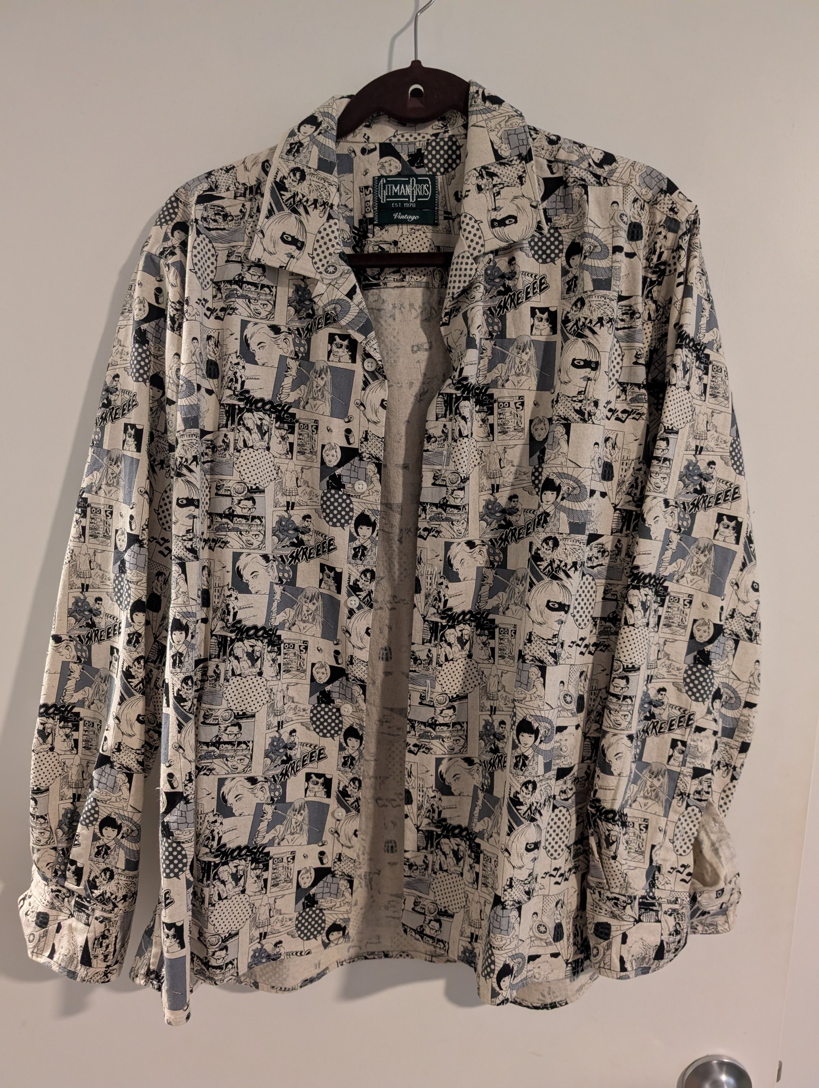 Gitman Bros. Vintage Gitman Bros Anime Print Winter Linen Shirt Size US L / EU 52-54 / 3 - 1 Thumbnail