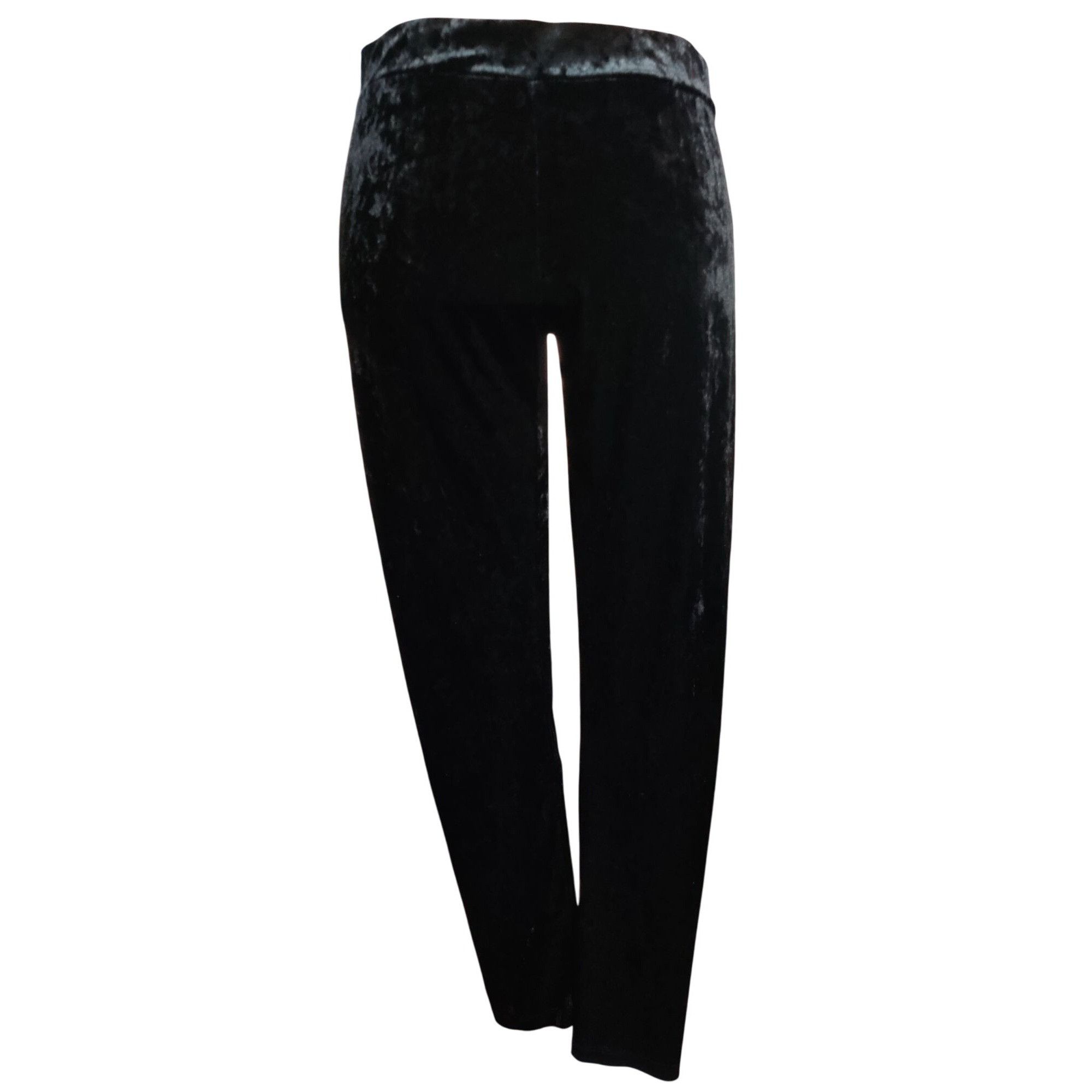 H&M H&M Divided L Womens Pants Black Crushed Velvet Slim Leg Str Size 36" / US 14 / IT 50 - 1 Thumbnail