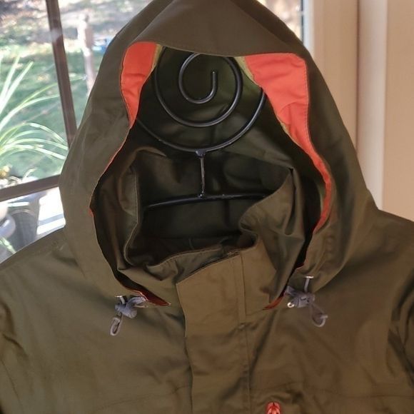 Vintage Lands' End Cinchable Hooded Army Green/Orange Zip Pockets Sz Size US M / EU 48-50 / 2 - 5 Thumbnail