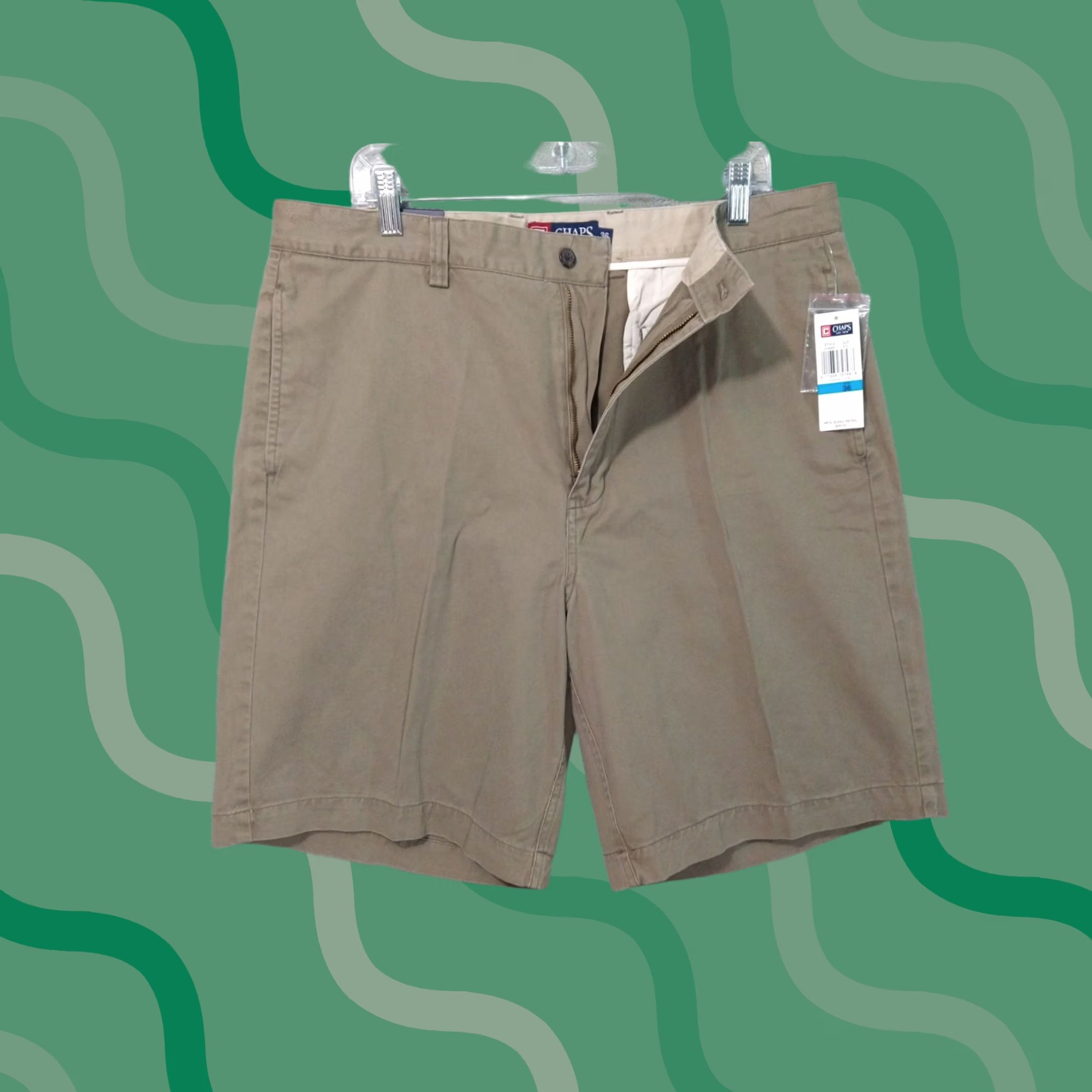 Chaps Chaps Shorts Mens 36 Beige Chino Bermuda Flat Front High Rise Cotton Size US 36 / EU 52 - 1 Thumbnail