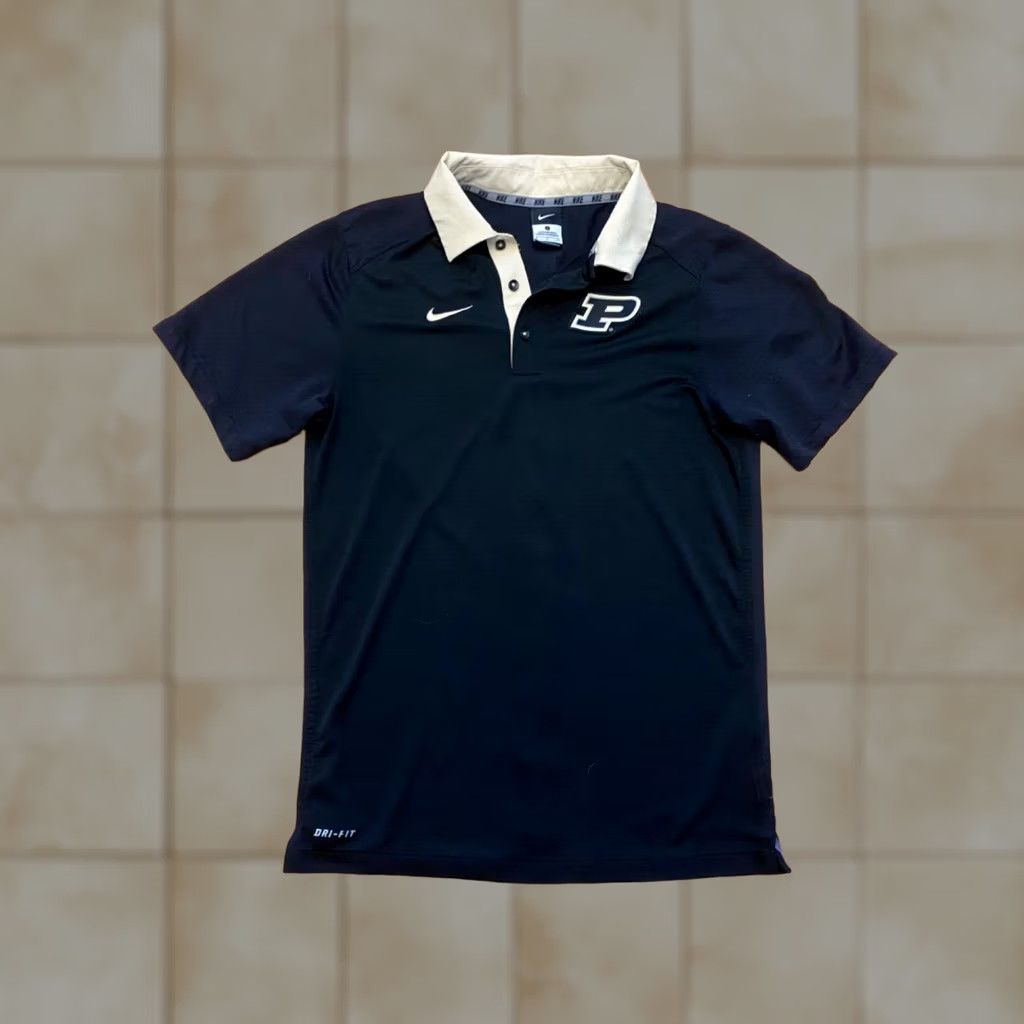 Nike Purdue University Nike Golf Dri-Fit Short Sleeve Polo Black Size S Mens Polo Shirt Size US S / EU 44-46 / 1 - 1 Thumbnail