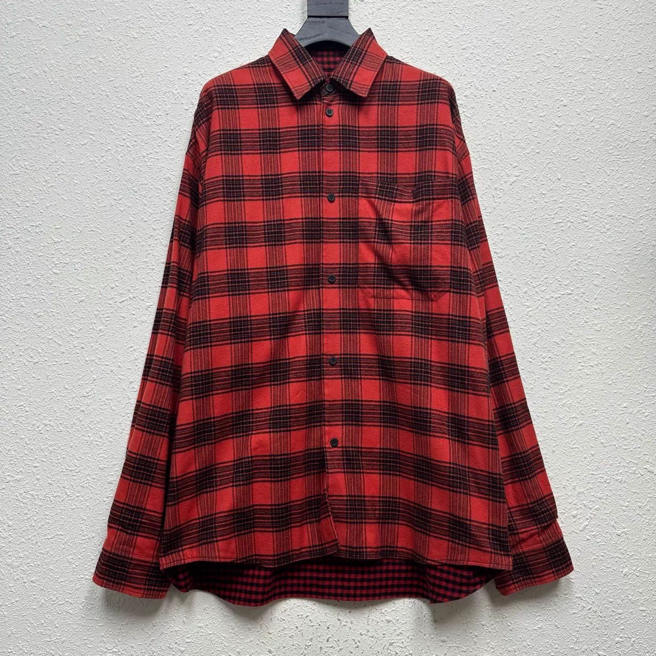 Balenciaga Balenciaga 23SS Red Flannel Check Double Overshirt XS Size US XS / EU 42 / 0 - 4 Thumbnail