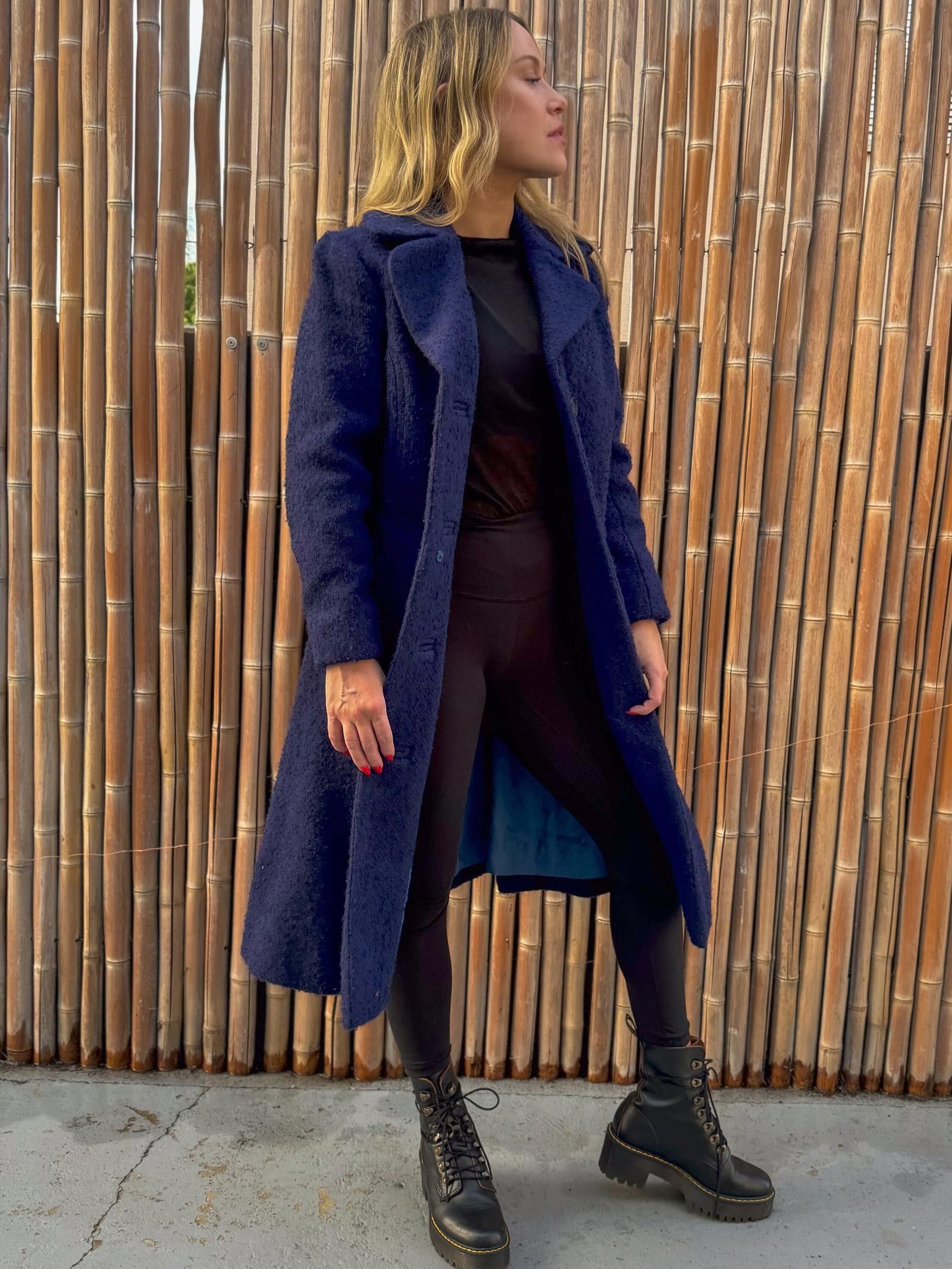 Designer Vintage 70's Dark Blue Navy Coat Jacket with button closure Size M / US 6-8 / IT 42-44 - 7 Thumbnail
