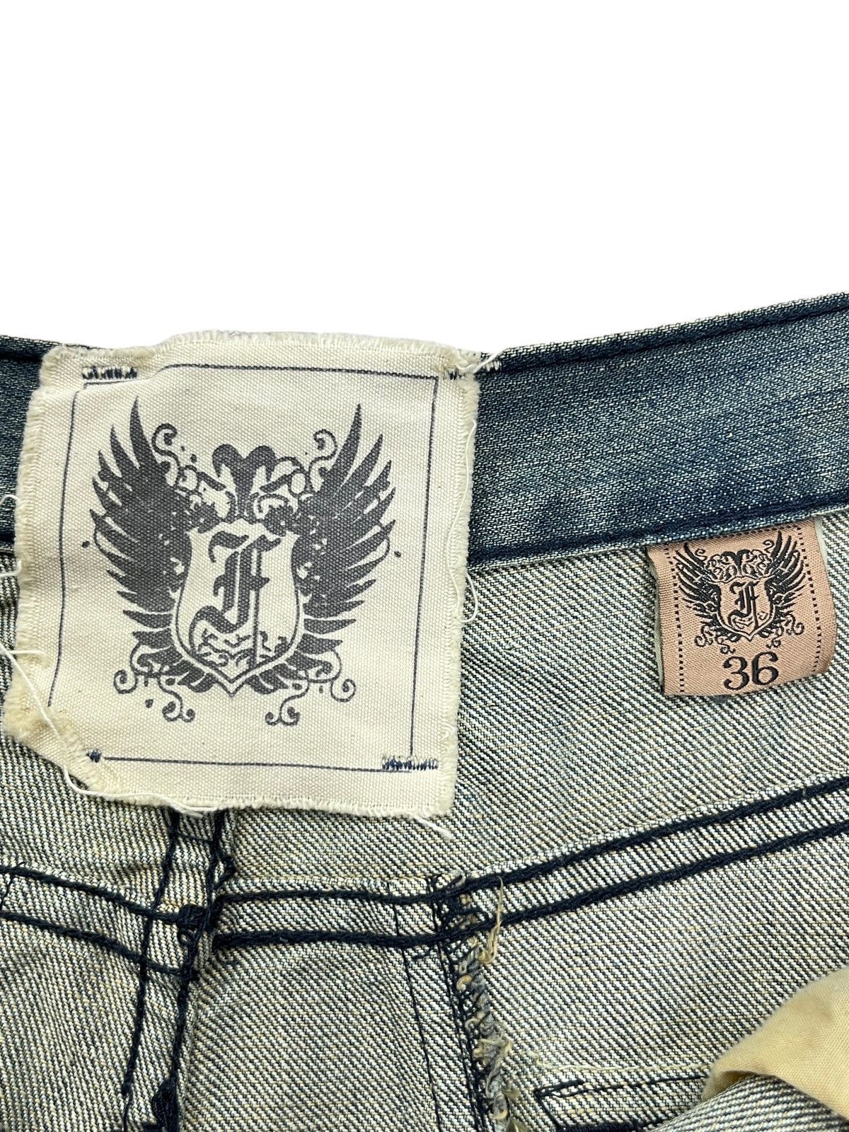 🔥Vintage FUSAI Mud Wash 3D Whisker Claw Mark Easy Fit Denim