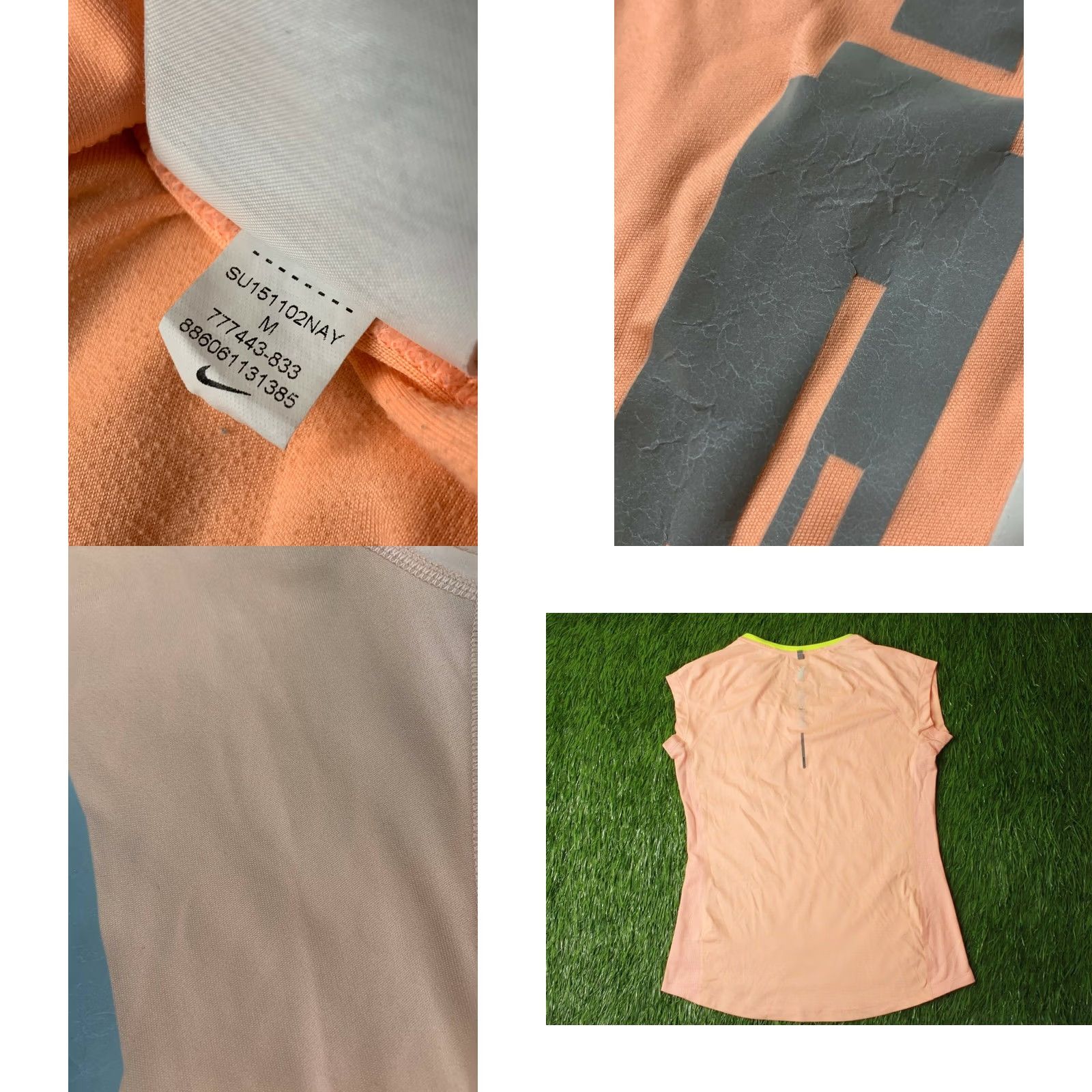 Nike NIKE RUNNING DRI-FIT LONDON WOMENS TRAINING SHIRT JERSEY M White Peach Neon Green London Run Nike Dri-Fit T-Shirt Womens 2015 Size M / US 6-8 / IT 42-44 - 8 Thumbnail