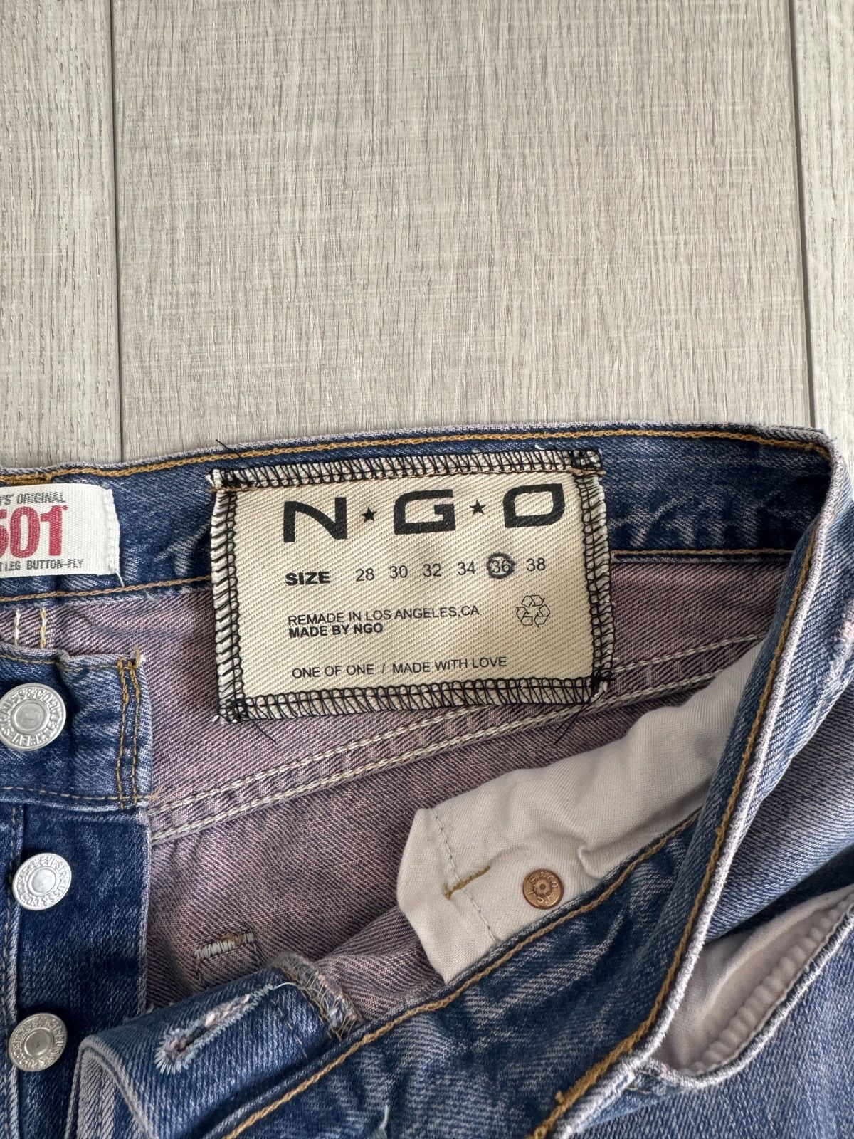Other Custom NGO Levi 501 Jeans Size US 36 / EU 52 - 4 Thumbnail
