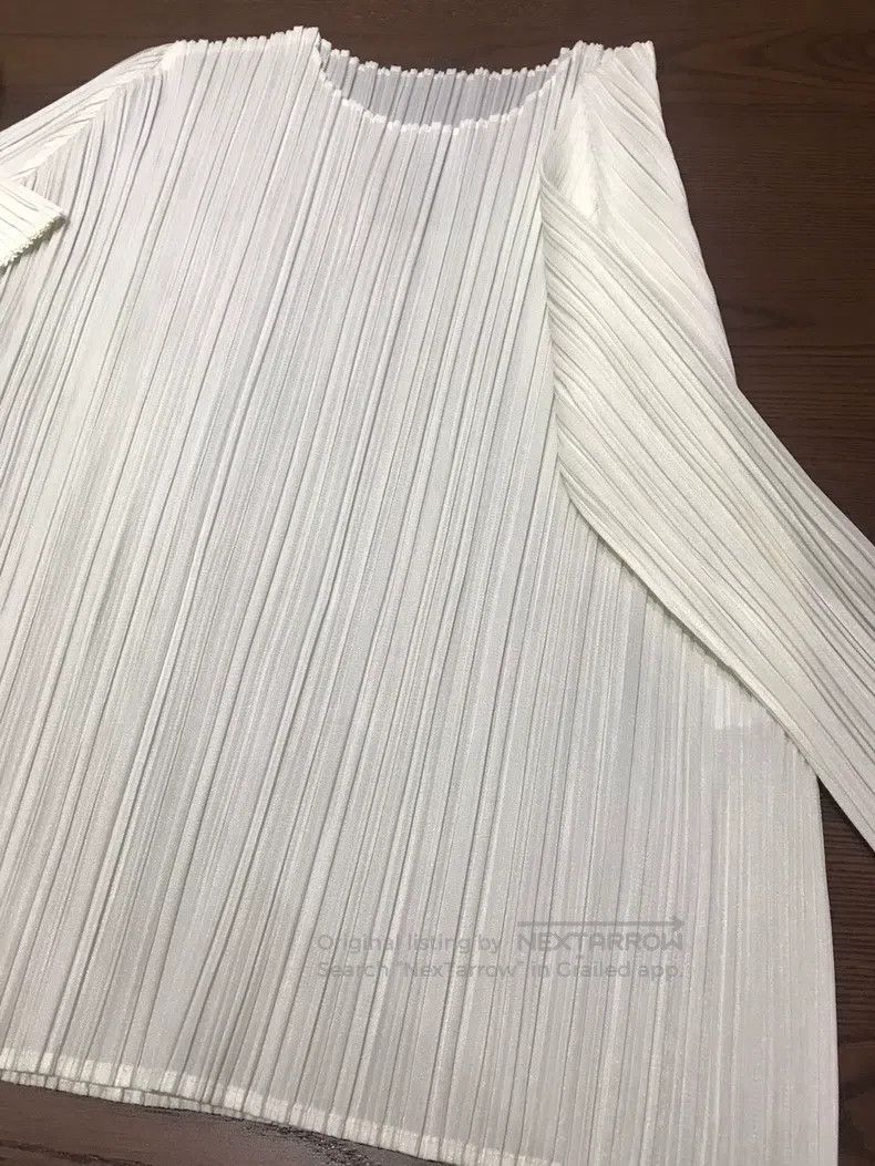 Issey Miyake Issey Miyake Cream Long-Sleeve Top Size L / US 10 / IT 46 - 4 Thumbnail