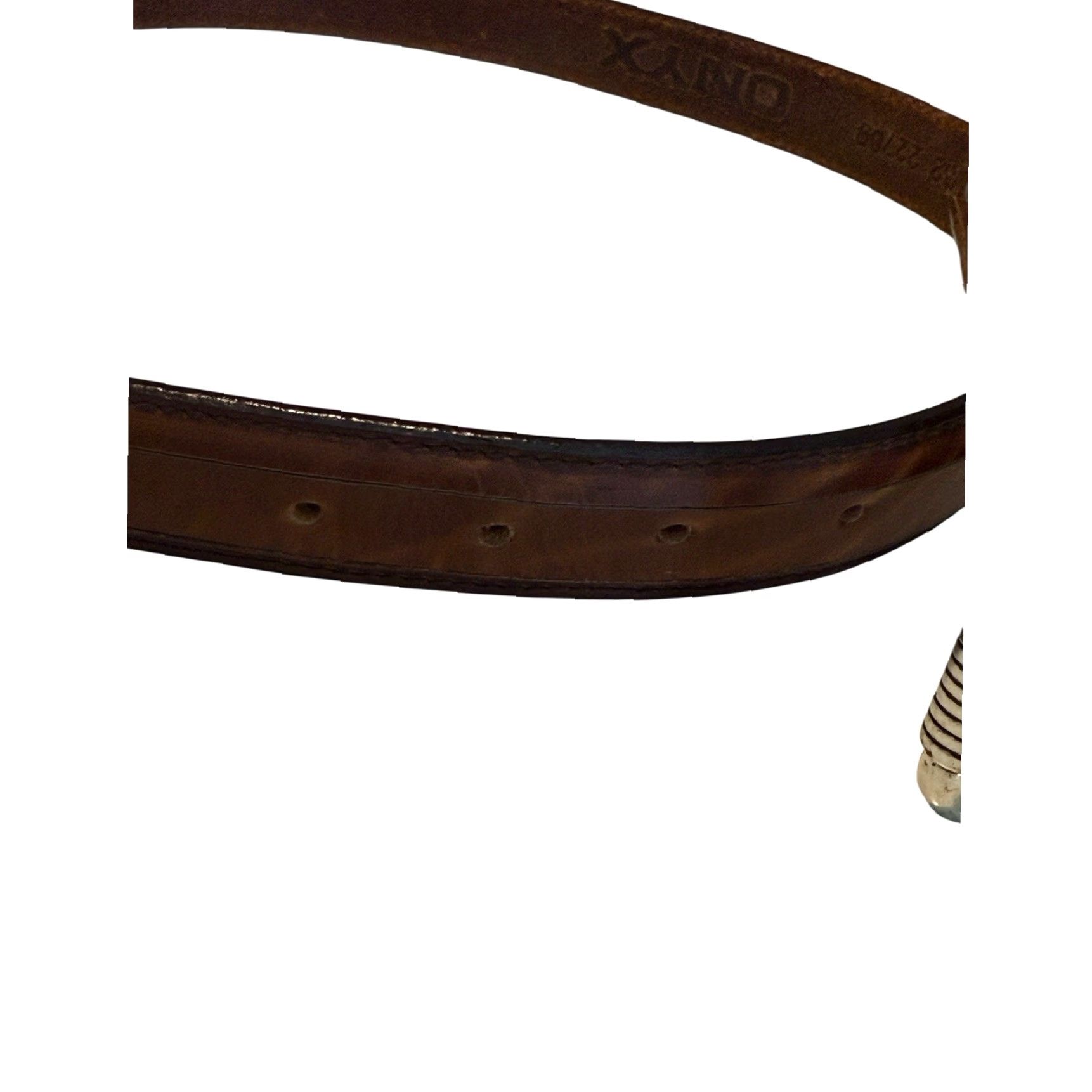 Vintage VINTAGE ONYX Unisex Belt Brown Leather 1" Width Size 32 Adult Men Women 1990s Size ONE SIZE - 4 Thumbnail