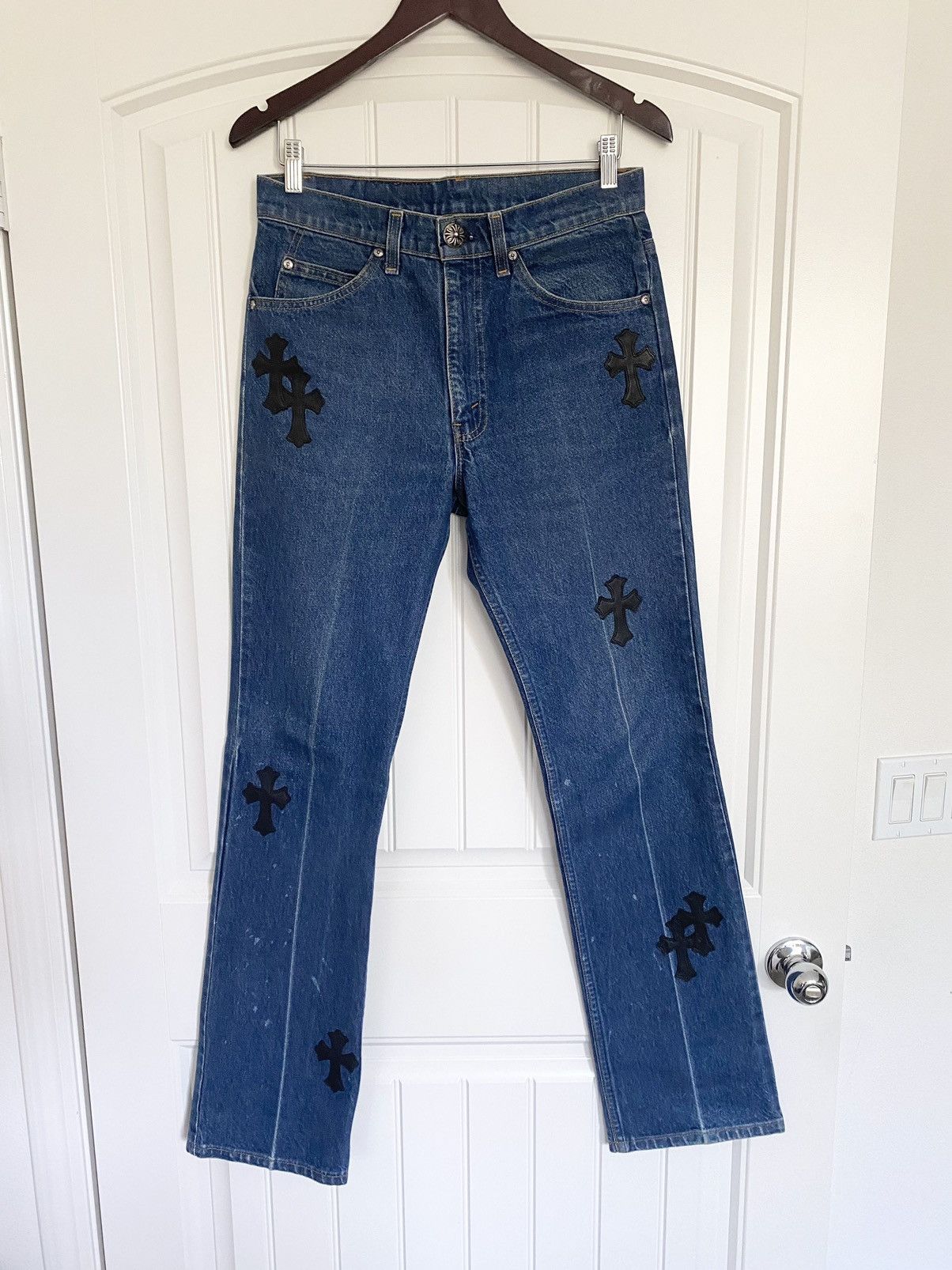 Chrome Hearts Chrome Hearts Levi’s 517 70’s Cross Patch Blue Jeans Size US 30 / EU 46 - 1 Thumbnail
