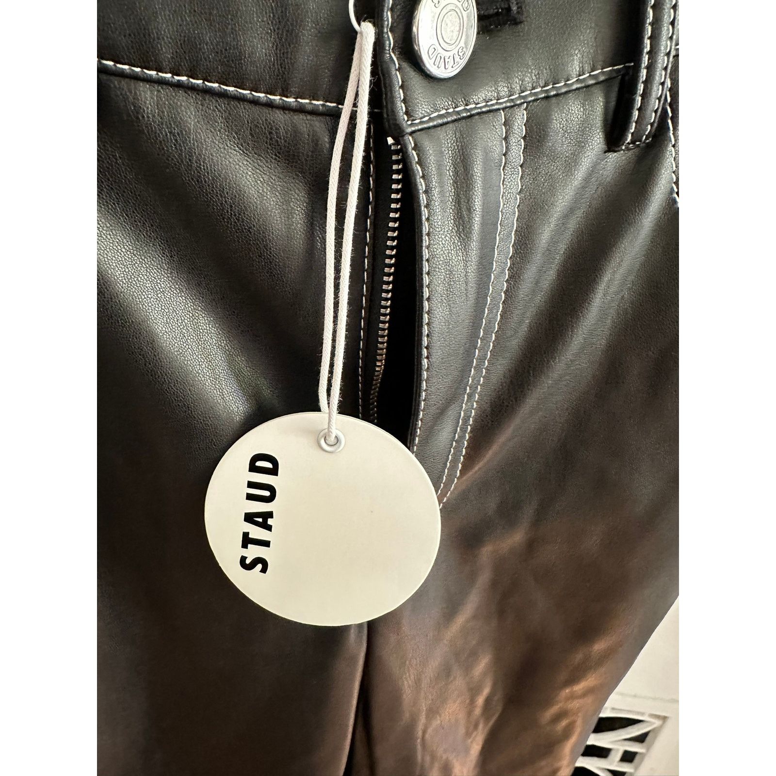Staud STAUD Elliot Faux Leather Pants Black 4 Size 27" / US 4 / IT 40 - 4 Thumbnail