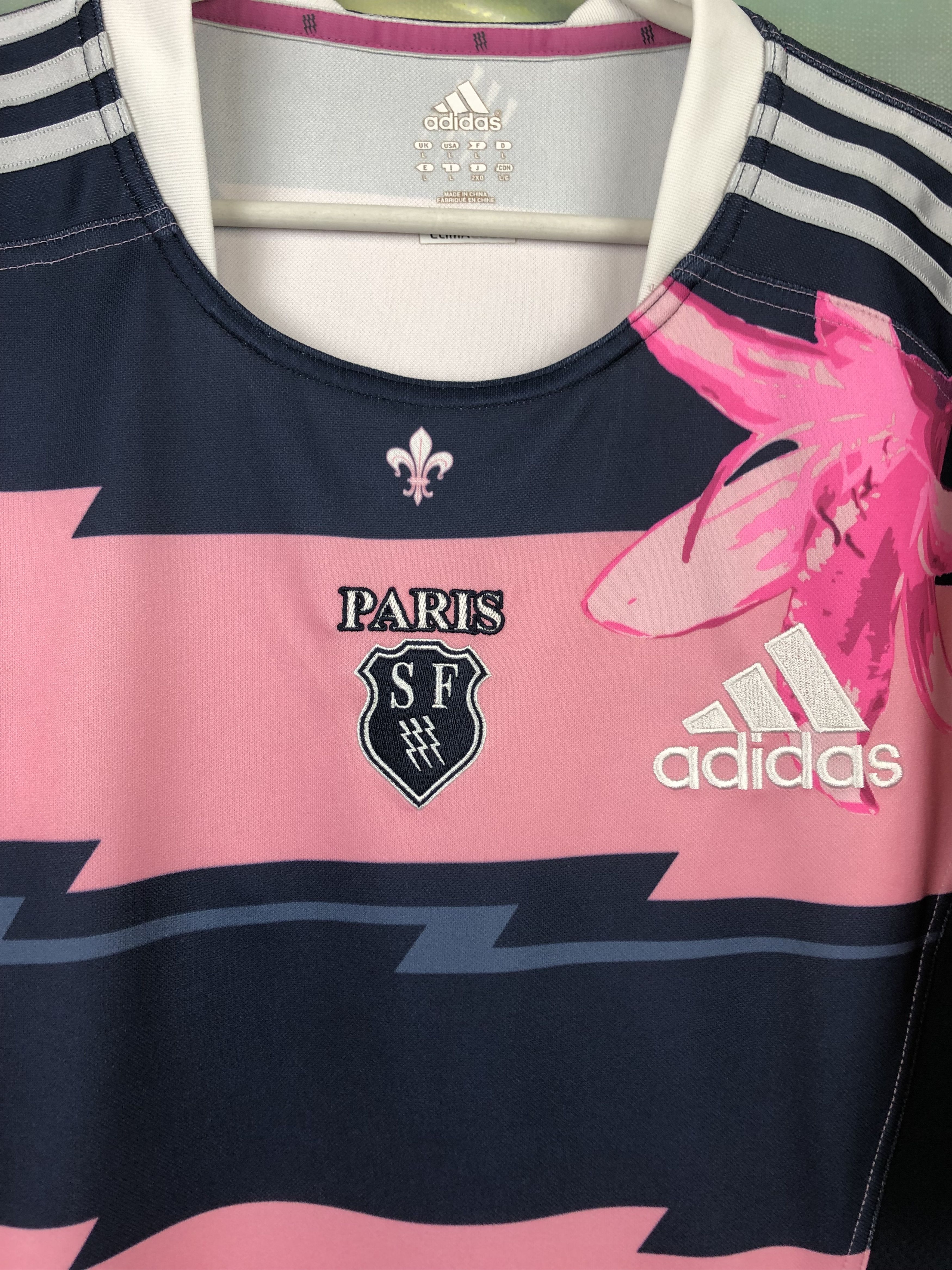 Adidas Adidas SF Stade Francais Paris Rugby Jersey Shirt Rare Size US L / EU 52-54 / 3 - 5 Thumbnail