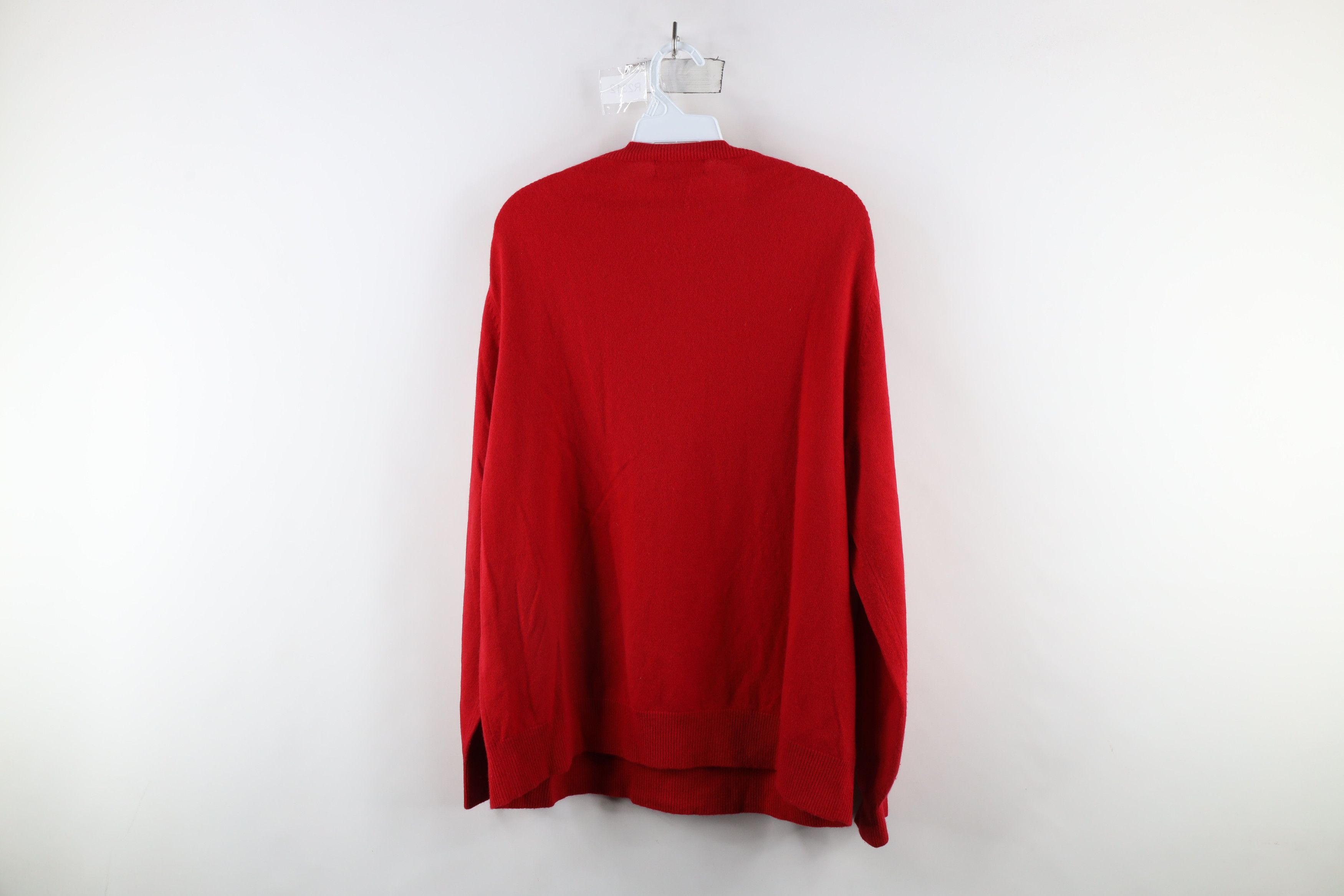 Lands' End × Vintage Vintage Lands End Blank Soft Cashmere Knit Sweater Red Size US L / EU 52-54 / 3 - 8 Thumbnail