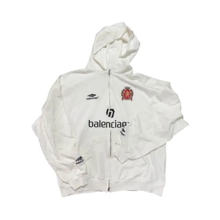 Balenciaga Balenciaga Stylish White Hooded Zip Sweatshirt Size US XS / EU 42 / 0 - 1 Thumbnail