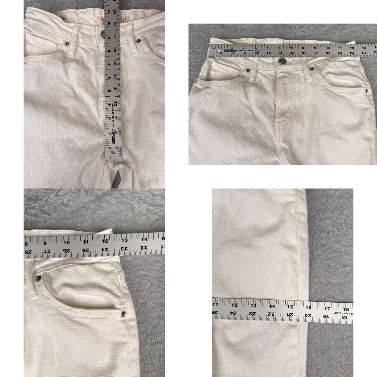 Levi's Levi's Jeans Women 26 White Denim Levi's 700 Series High Rise Skinny 26x30 Cotton Regular Denim Stretch Distressed 5-Pocket Solid Vintage No Size 26" / US 2 / IT 38 - 9 Thumbnail