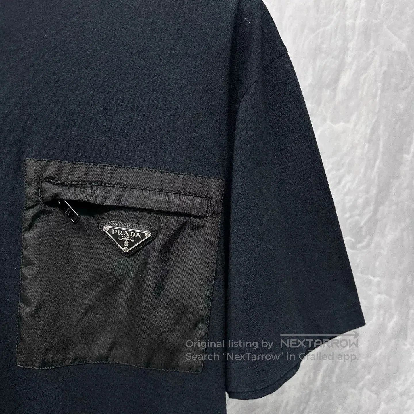 Prada prada black short sleeve tee with pocket. Size US L / EU 52-54 / 3 - 3 Thumbnail