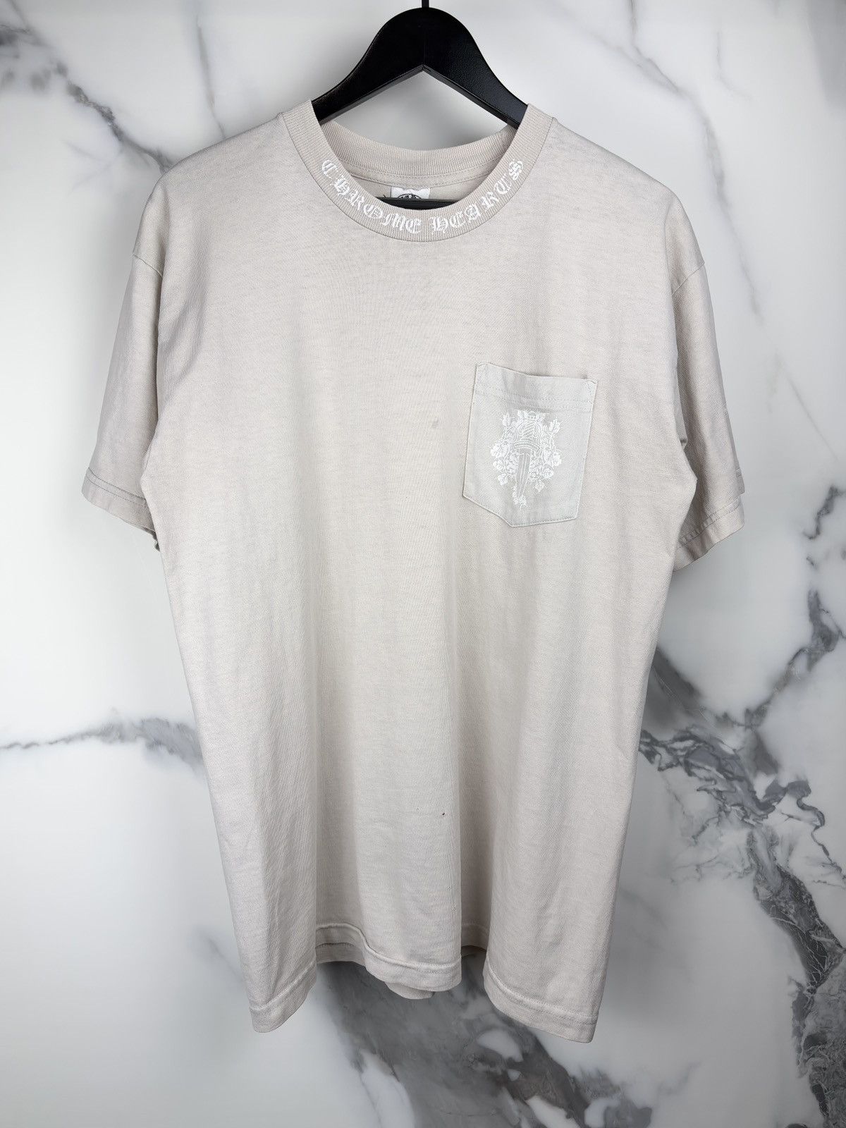Chrome Hearts Chrome Hearts Vintage Faded Tan Scroll Logo Pocket Tshirt Size US L / EU 52-54 / 3 - 2 Thumbnail