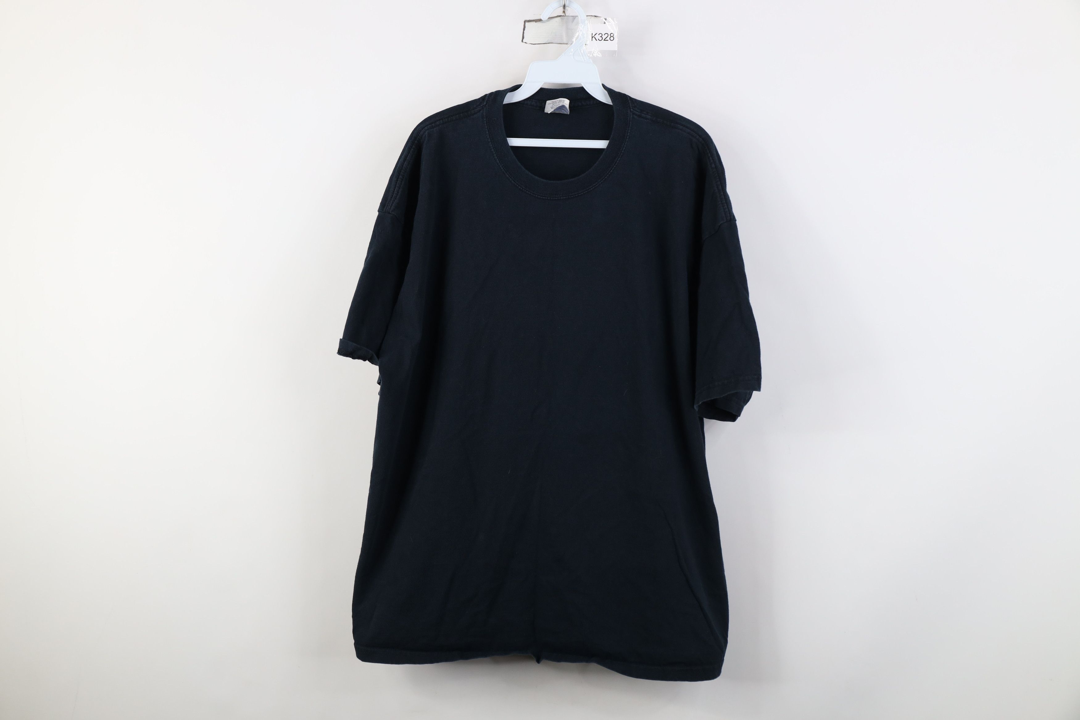 Vintage Vintage 90s Y2K Streetwear Blank Heavy Cotton T-Shirt Black Size US XXL / EU 58 / 5 - 1 Thumbnail