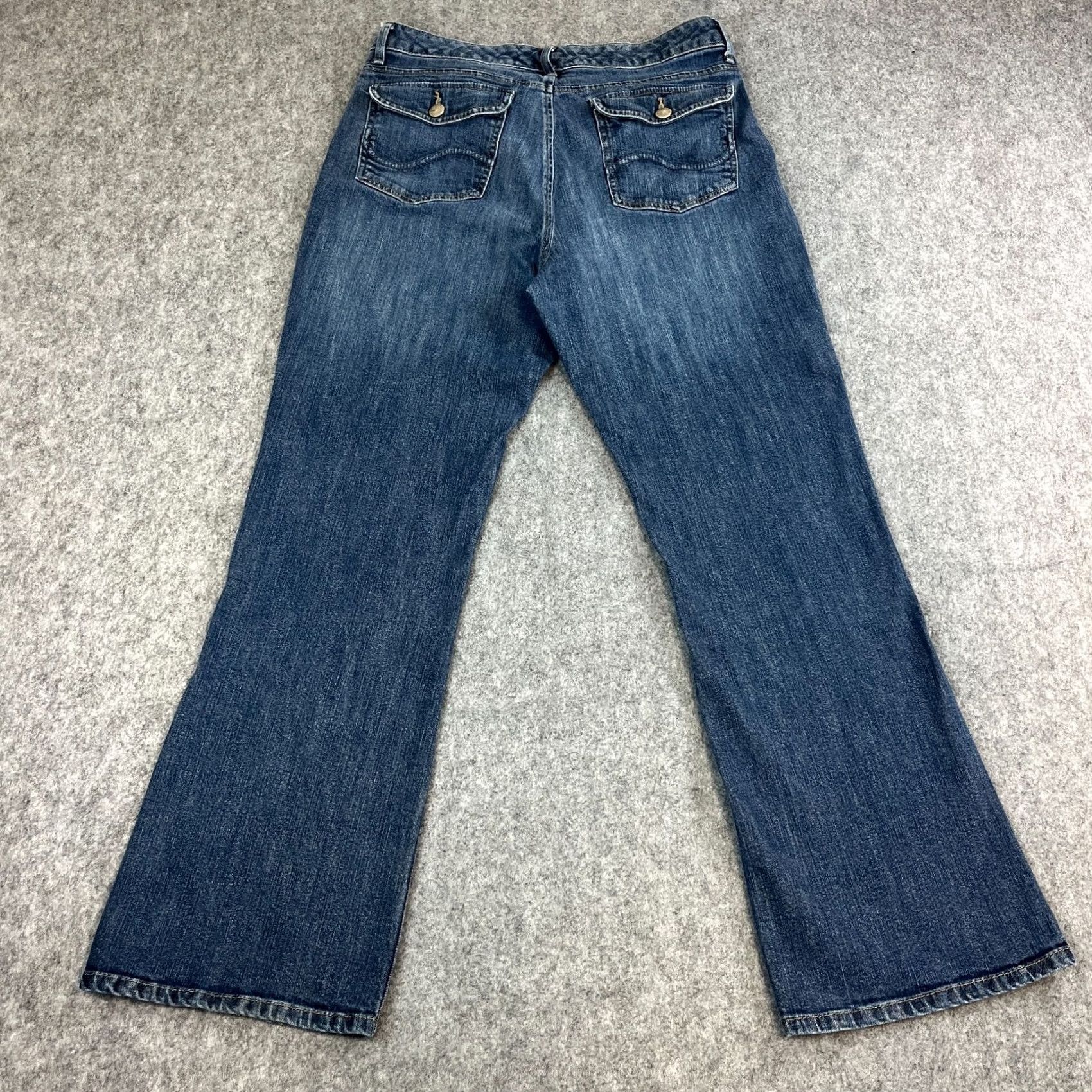 Lee Lee Womens Jeans Bootcut 32 30 UK14 Dark Wash Blue High Waist Denim Regular 5-Pocket Style Slimming Pockets Machine Washable Jeans Mens Womens Girls Size 36" / US 14 / IT 50 - 2 Thumbnail