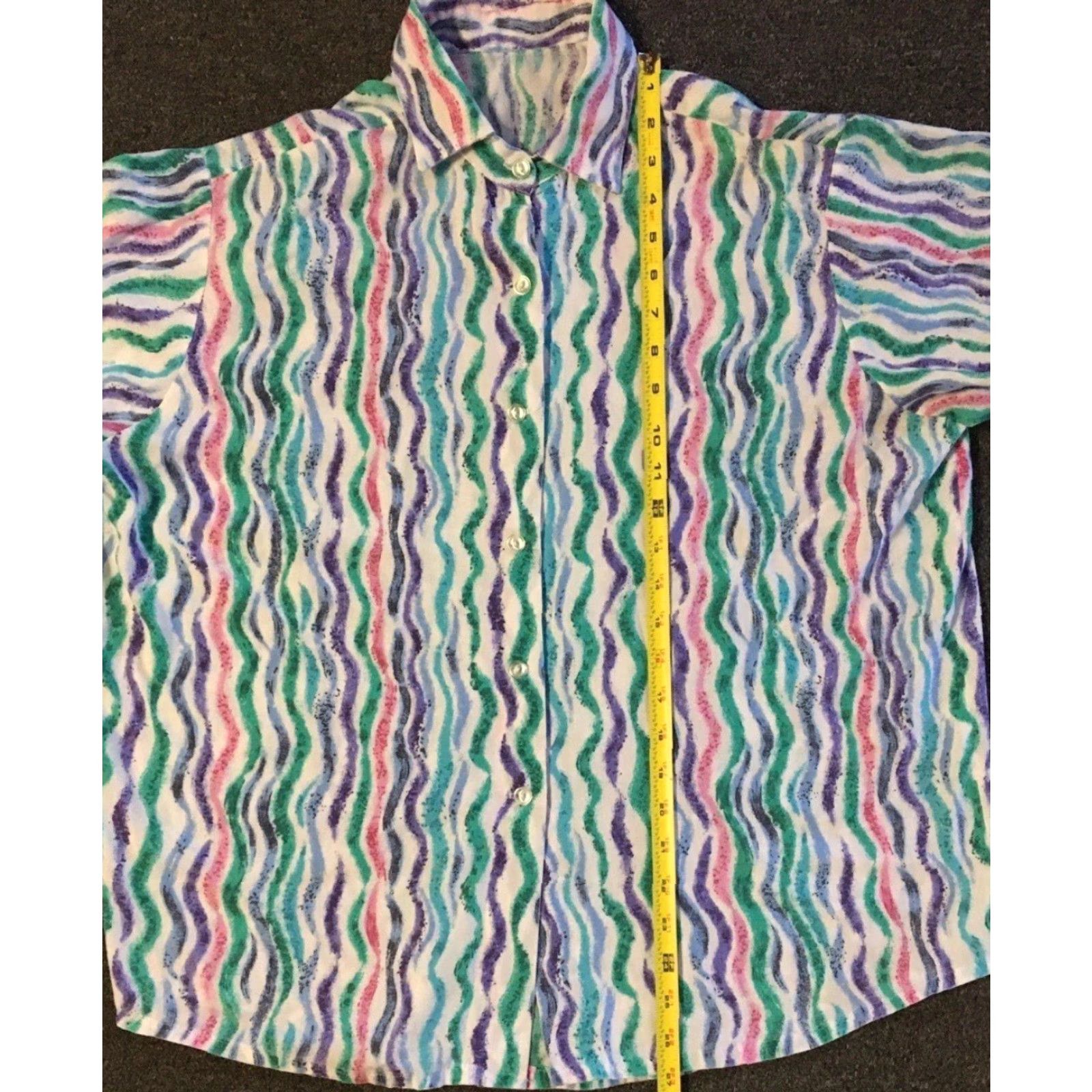Gotcha Vtg 90s Abstract Art All Over Print Button-Up Shirt XL Women White Aztec Gotcha Vaporwave Surf 80s Size XL / US 12-14 / IT 48-50 - 4 Thumbnail