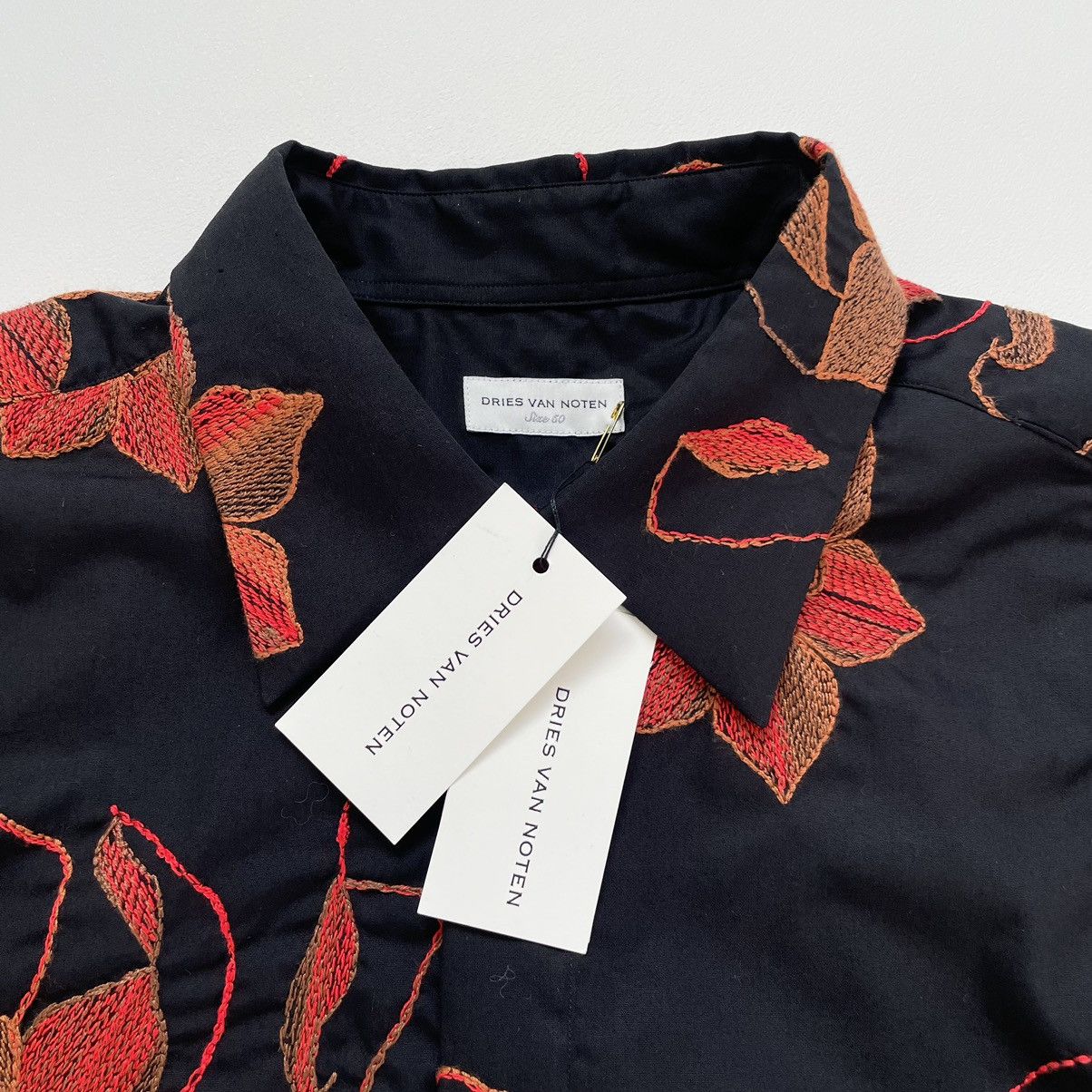 Dries Van Noten A/W 17 ‘Flower Embroidered’ Black Shirt Size US M / EU 48-50 / 2 - 6 Thumbnail