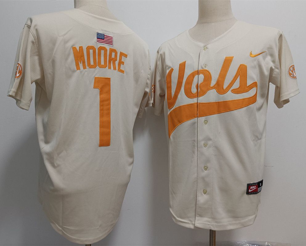 Other Men's Tennessee Volunteers #1 Christian Moore White Size US S / EU 44-46 / 1 - 1 Thumbnail