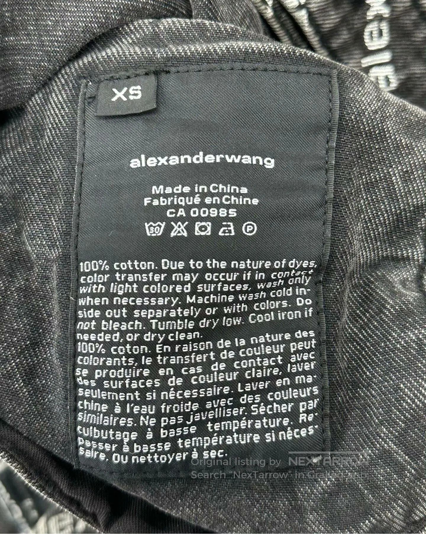 Alexander Wang Black Denim Jacket XS.