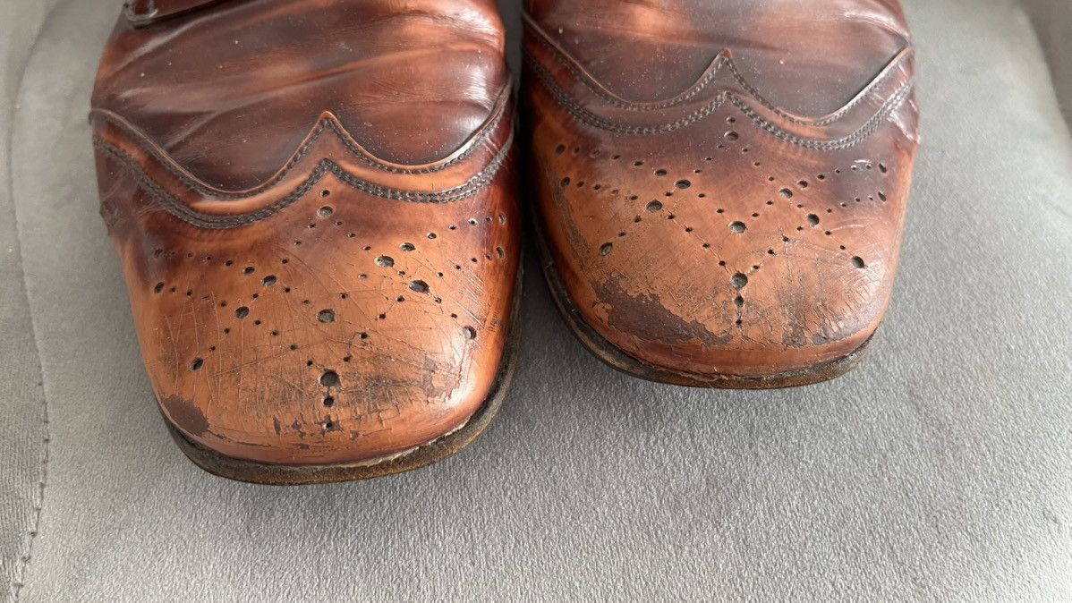 Prada Men’s Levitate Cognac Brown Leather Wingtip Oxfords PRADA Men\ main image 2