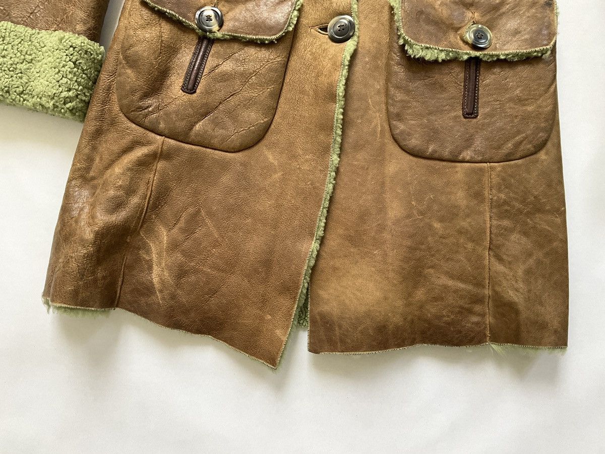 Vintage Vintage leather coat with green fur lining Size S / US 4 / IT 40 - 6 Thumbnail