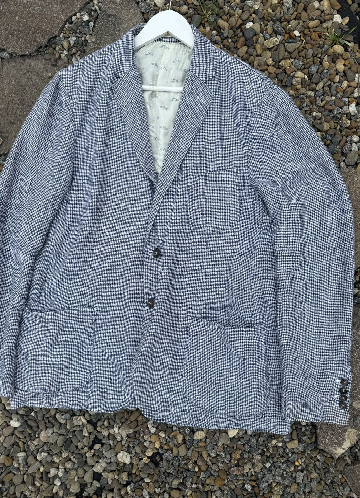 Massimo Alba Massimo Alba Lin houndstooth blazer luxury Size 44R - 2 Thumbnail