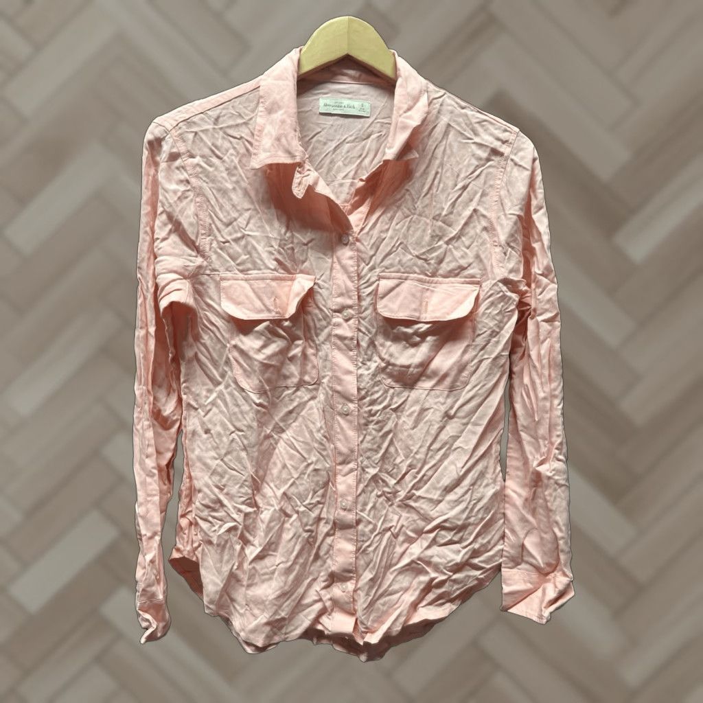 Abercrombie & Fitch Abercrombie & Fitch Shirt Women Small Pink Casual Button Down Shirt Size S / US 4 / IT 40 - 1 Thumbnail