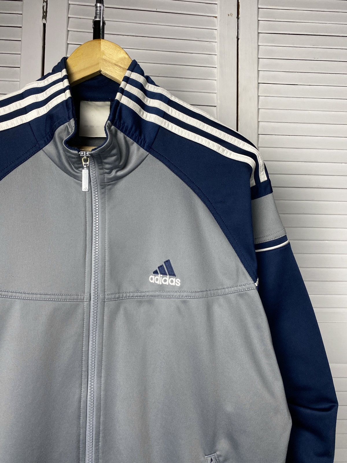 Adidas × Vintage Vintage 00s Adidas Track Retro Jacket Big Back Logo Striped Size US M / EU 48-50 / 2 - 7 Thumbnail