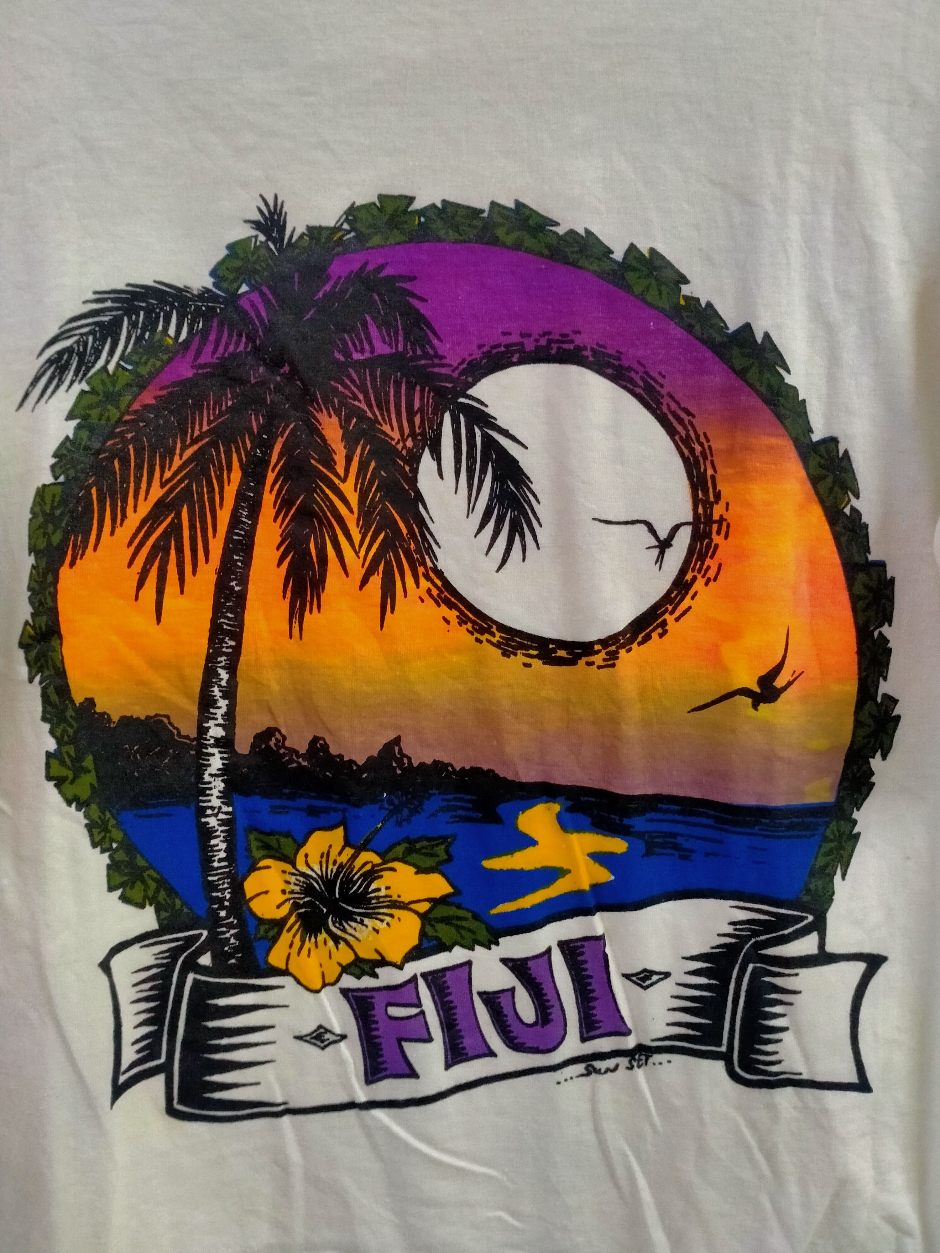 Fiji × Vintage Vintage 90s Fiji Sunset t-shirt Size US S / EU 44-46 / 1 - 4 Thumbnail