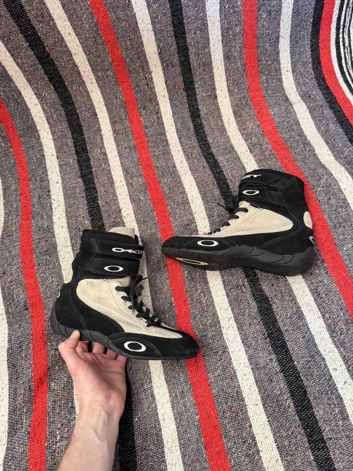 Vintage Vintage 2005 Oakley Racing Boxing y2k Suede Hi Sneakers Size US 7.5 / IT 37.5 - 1 Thumbnail