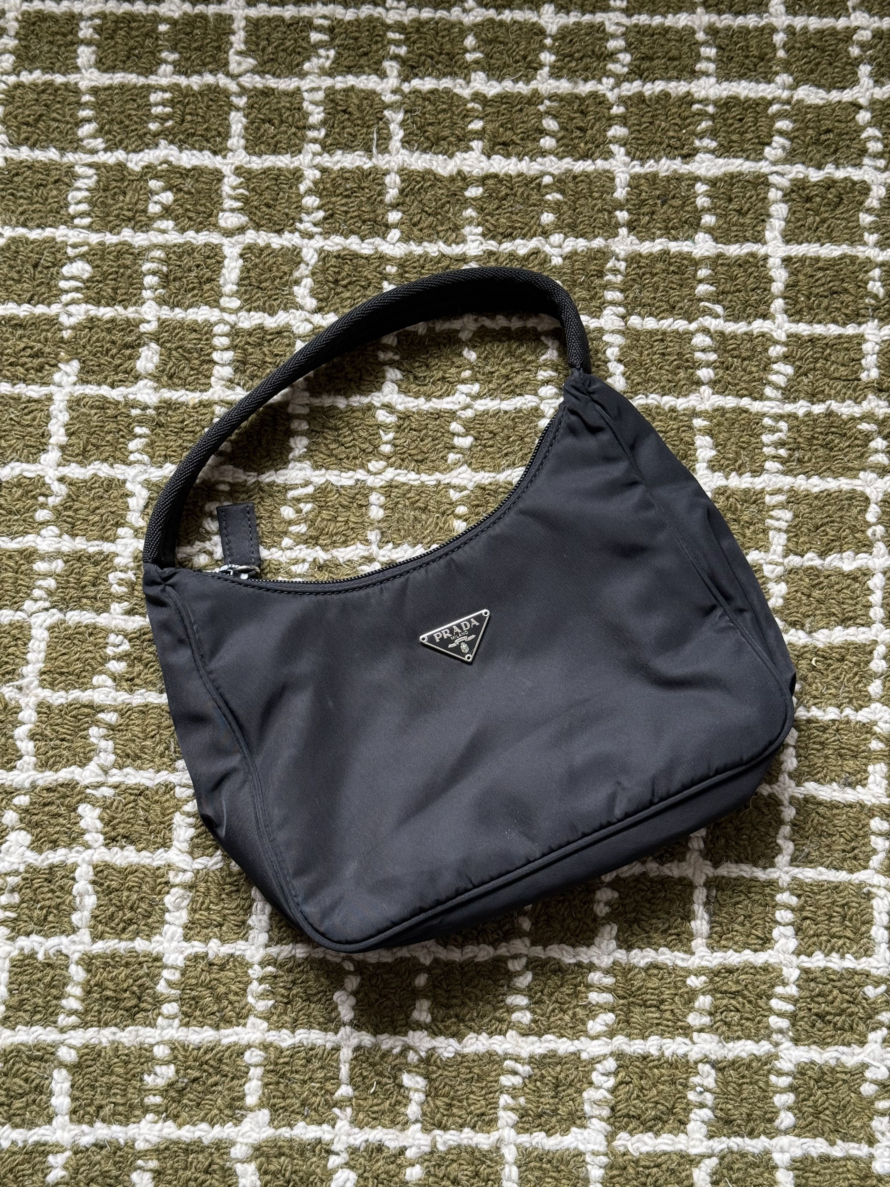 Prada Prada Vintage Tessuto Nylon Mini Hobo Bag Black Size ONE SIZE - 1 Thumbnail