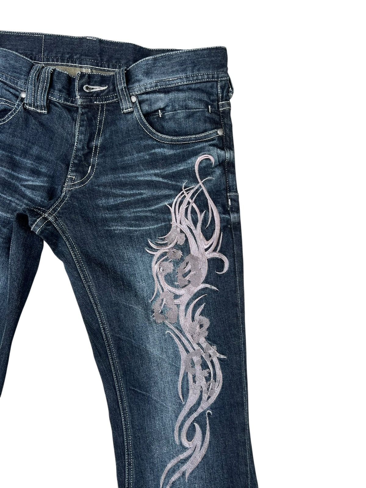 Tornado Mart Tornado Mart Embroidery Tribal Denim Super Flare Jeans Size US 30 / EU 46 - 6 Thumbnail