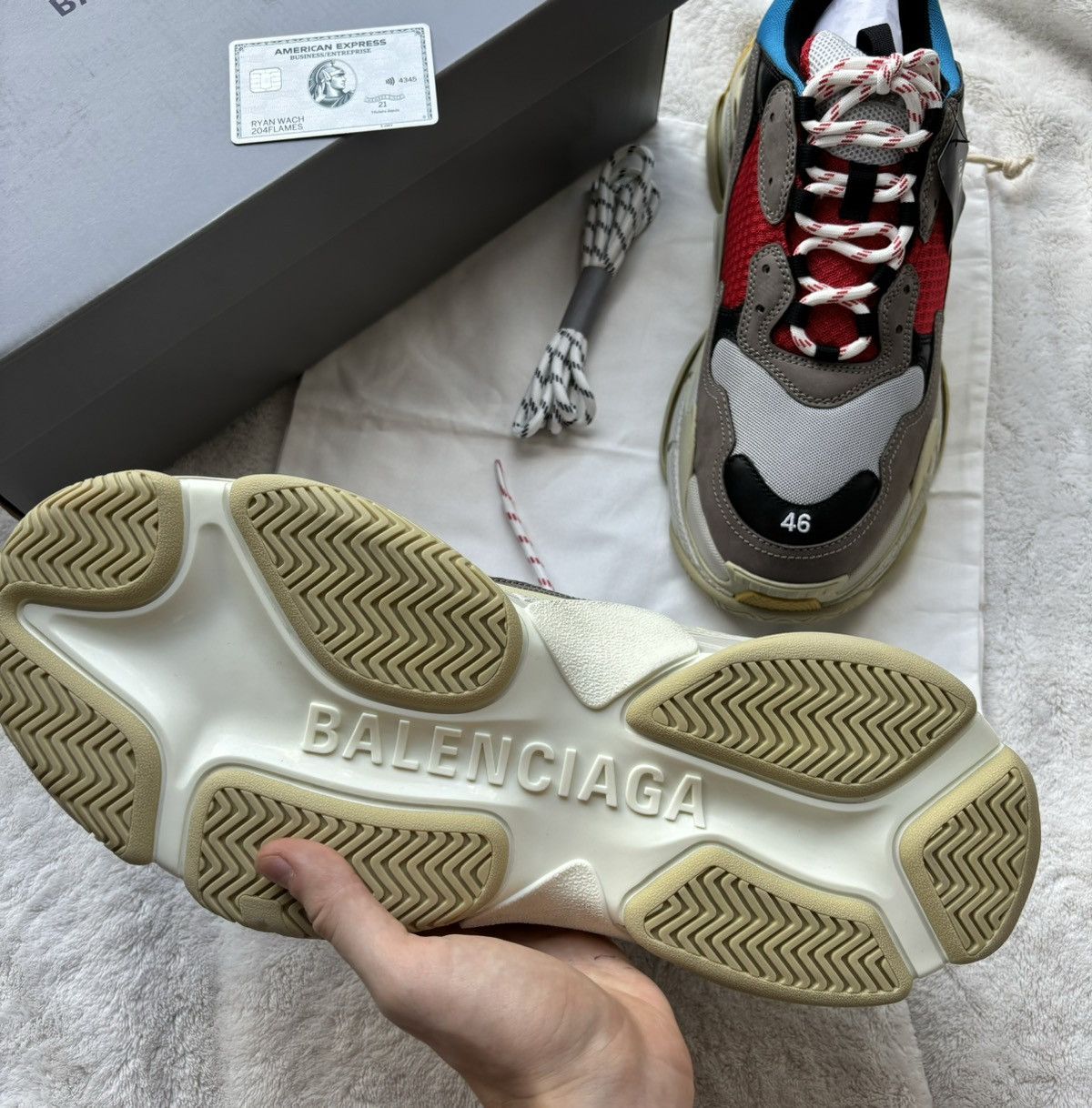 Balenciaga Balenciaga Tan/Multi Triple S Sneakers Size US 13 / EU 46 - 4 Thumbnail