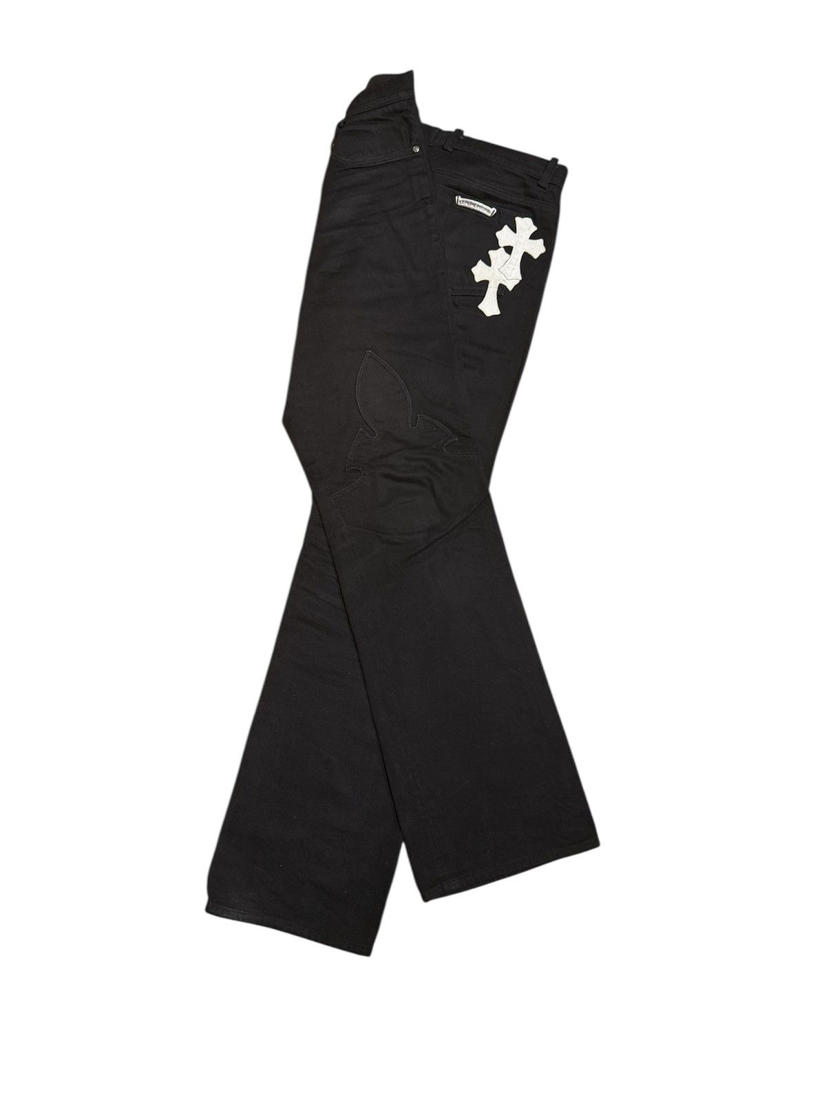 Chrome Hearts Vintage 1/1 Chrome Hearts White Leather Patch Denim Size US 32 / EU 48 - 4 Thumbnail