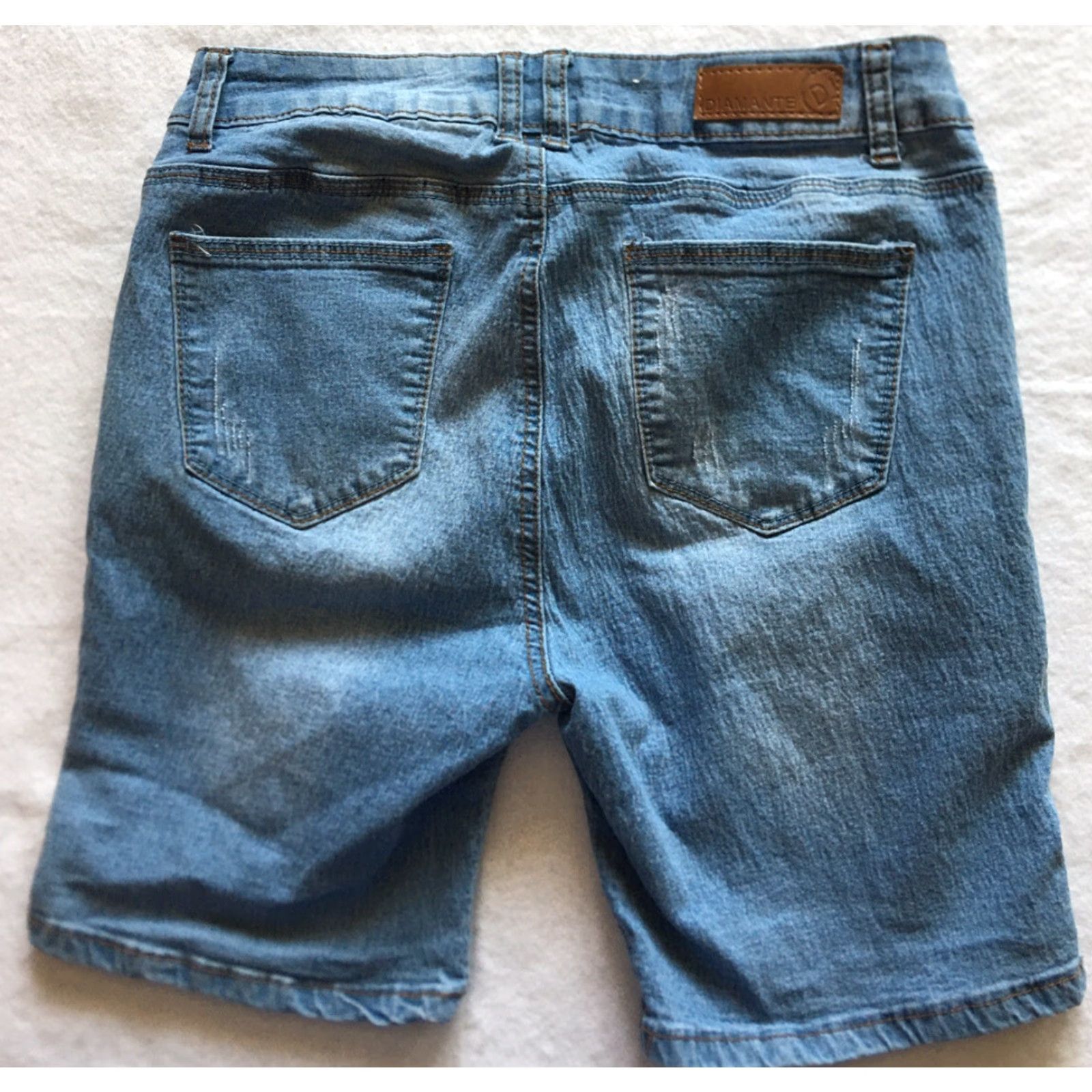 Vintage Diamante Jeans Shorts Bermuda Women’s Size 11 Distressed Blue /B7 Size 32" / US 10 / IT 46 - 6 Thumbnail