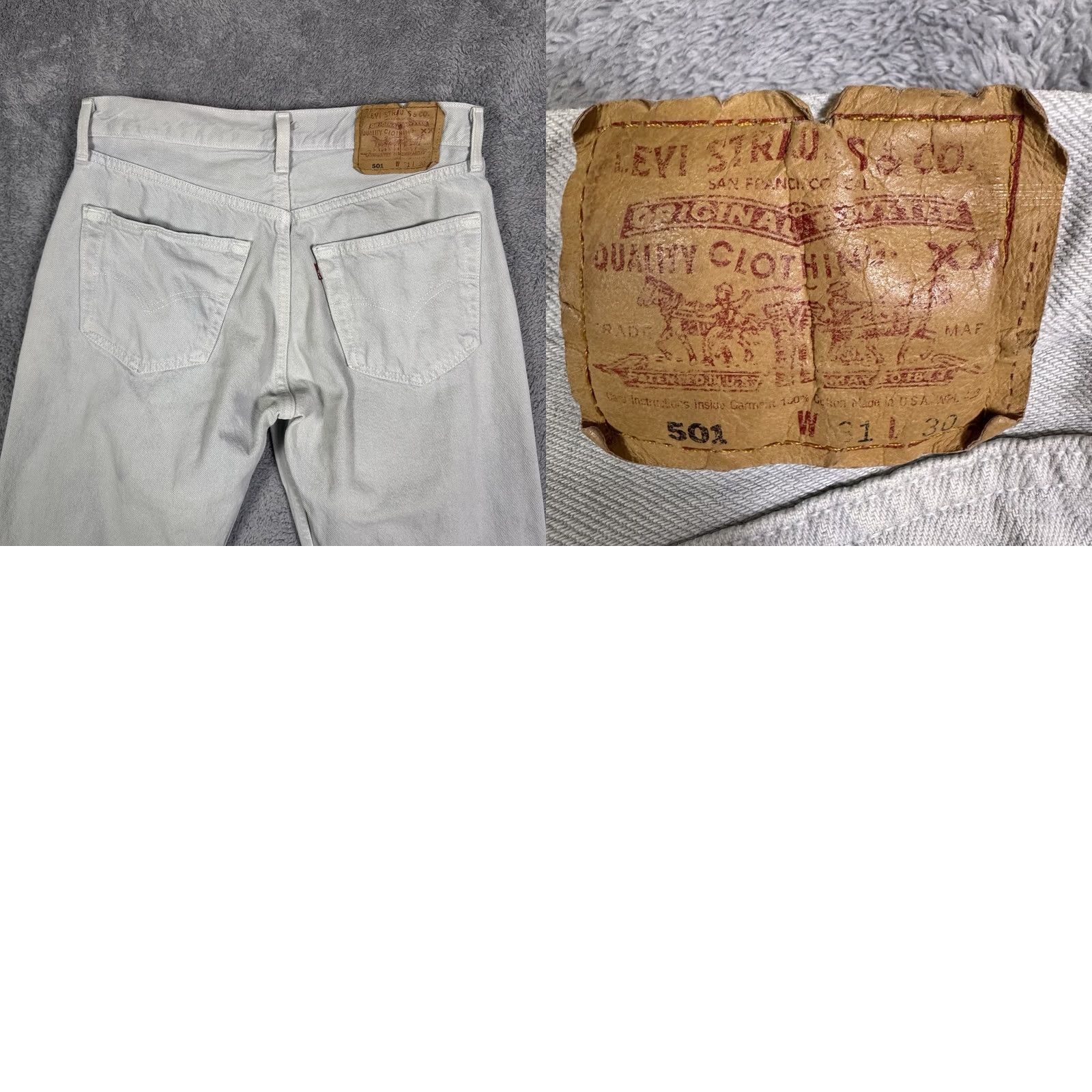 Levi's VINTAGE Levi's 501XX Jeans Men 29x30 USA Made 1995 Button Fly Grunge 90s Gray Size US 31 - 10 Thumbnail